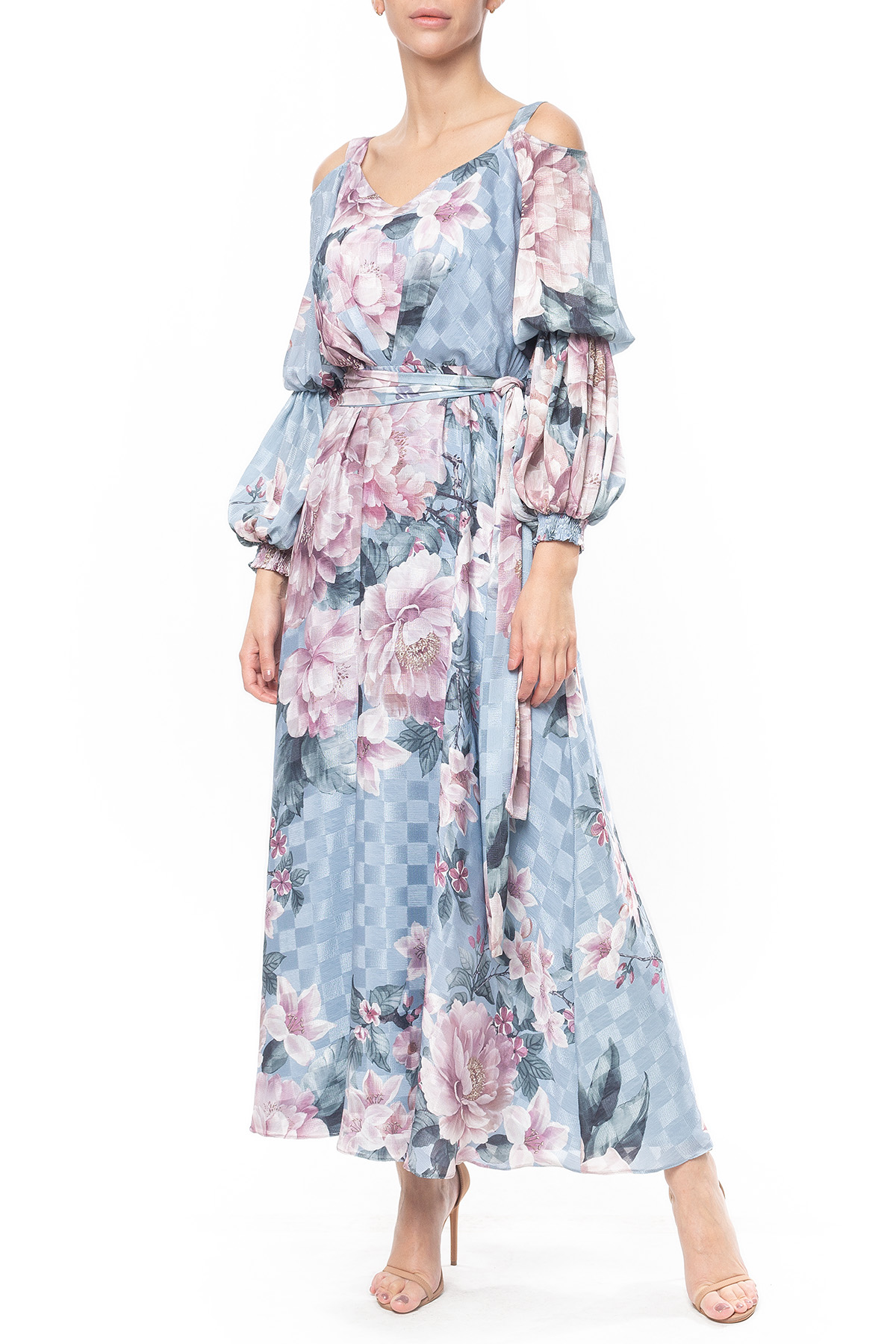 Vestido Longo Cetim Estampado