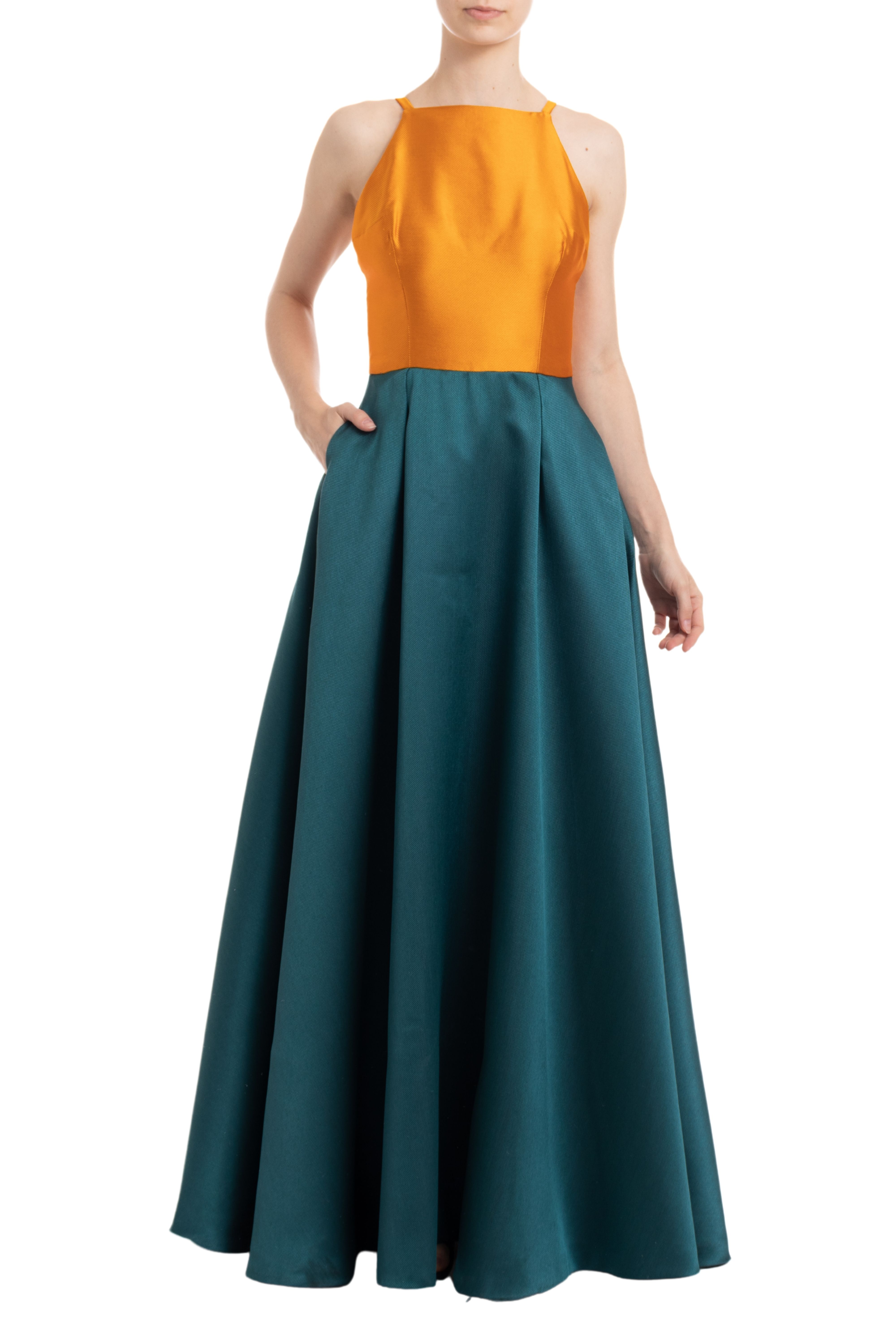 Vestido Longo Cetim Verde