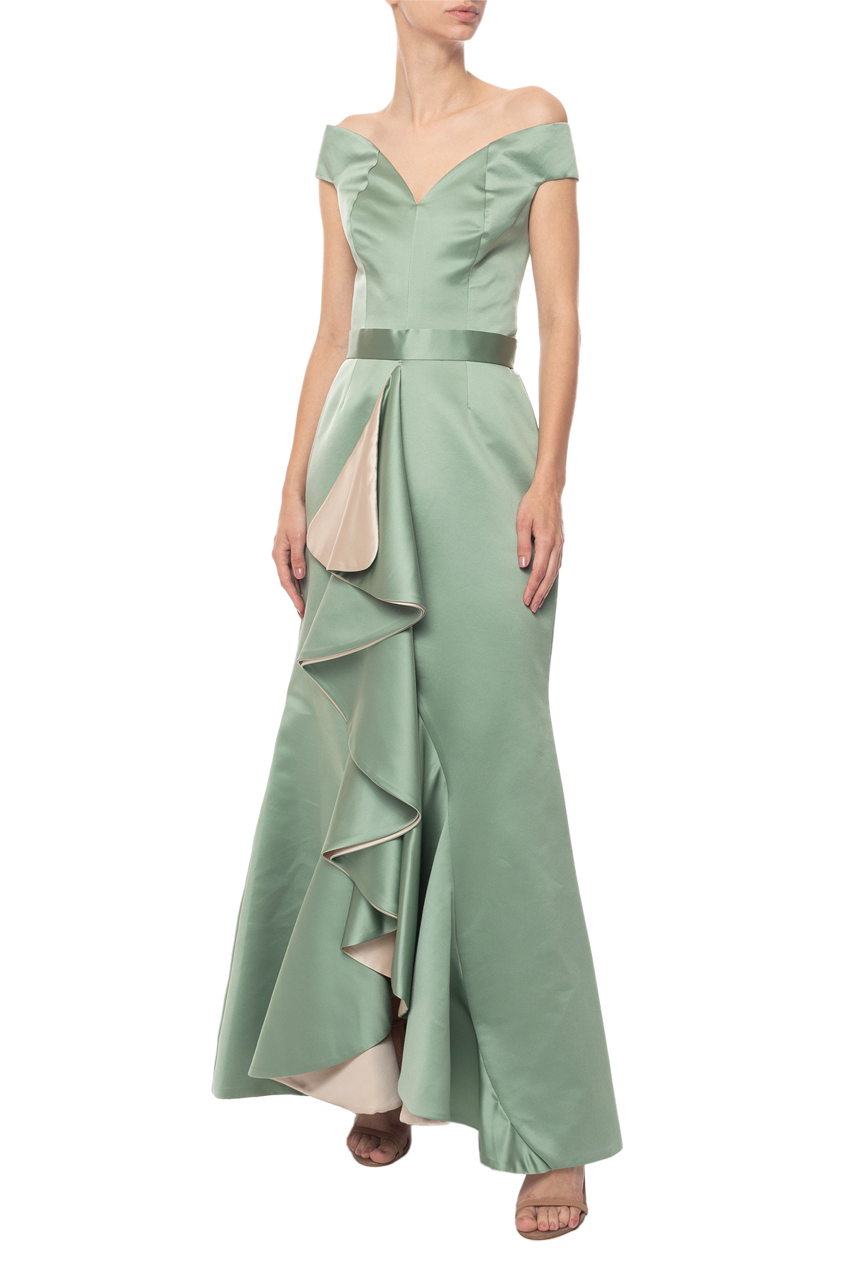 Vestido Longo Cetim Verde