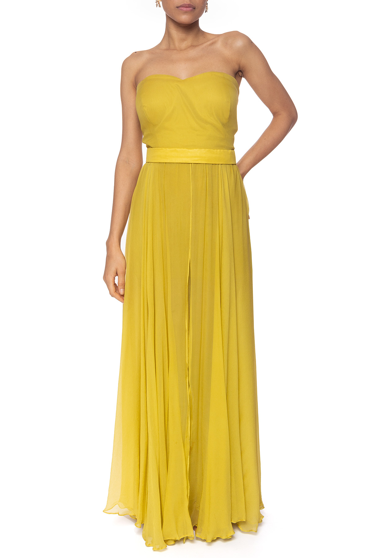 Vestido Longo Chiffon Amarelo