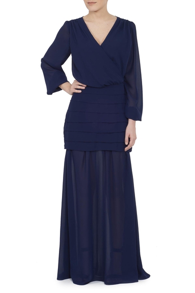 Vestido Longo Chiffon Azul