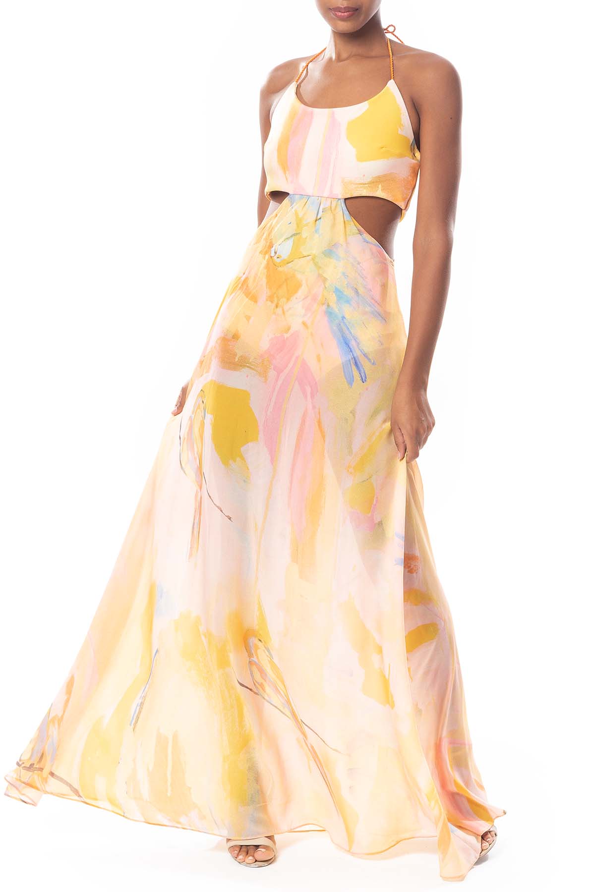 Vestido Longo Chiffon Estampado