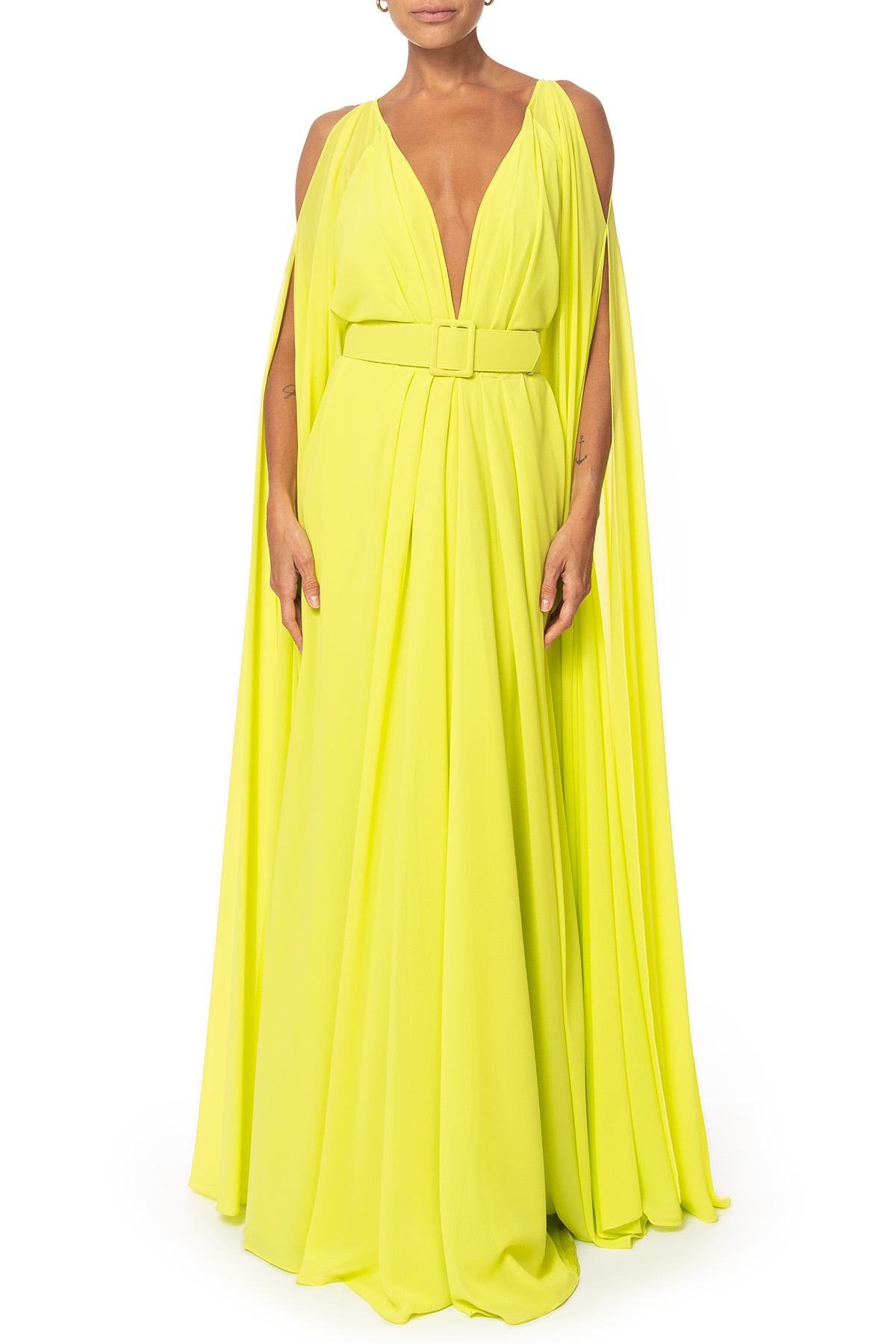 Vestido Longo Chiffon Verde