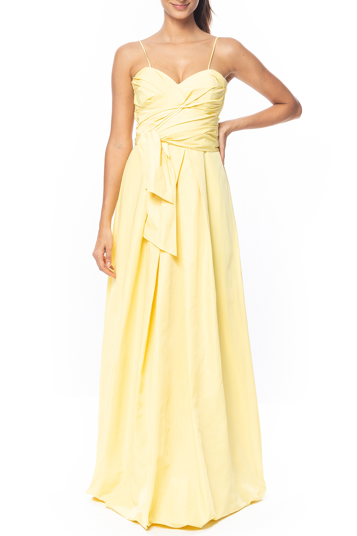 Vestido Longo Crepe Amarelo