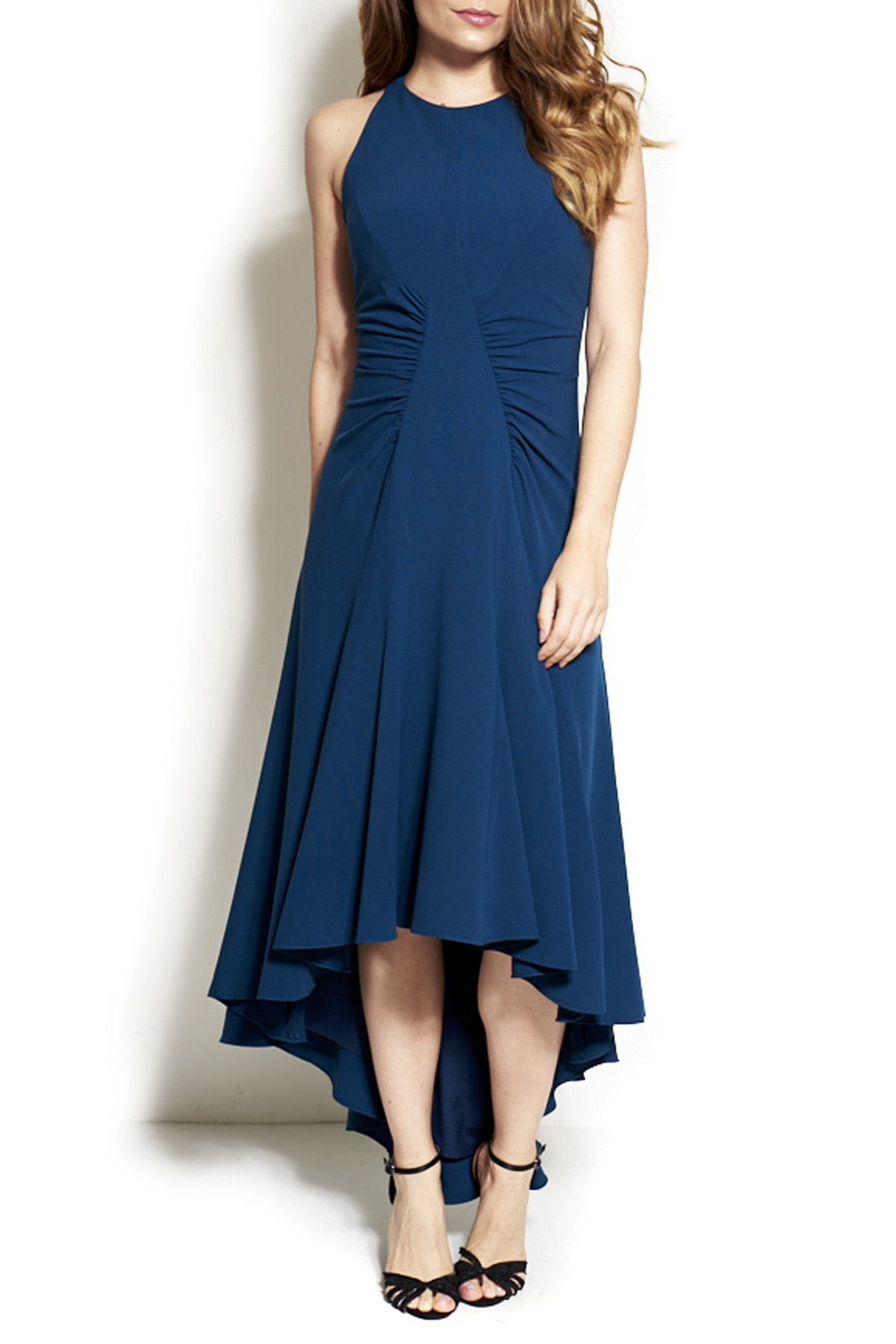 Vestido Longo Crepe Azul