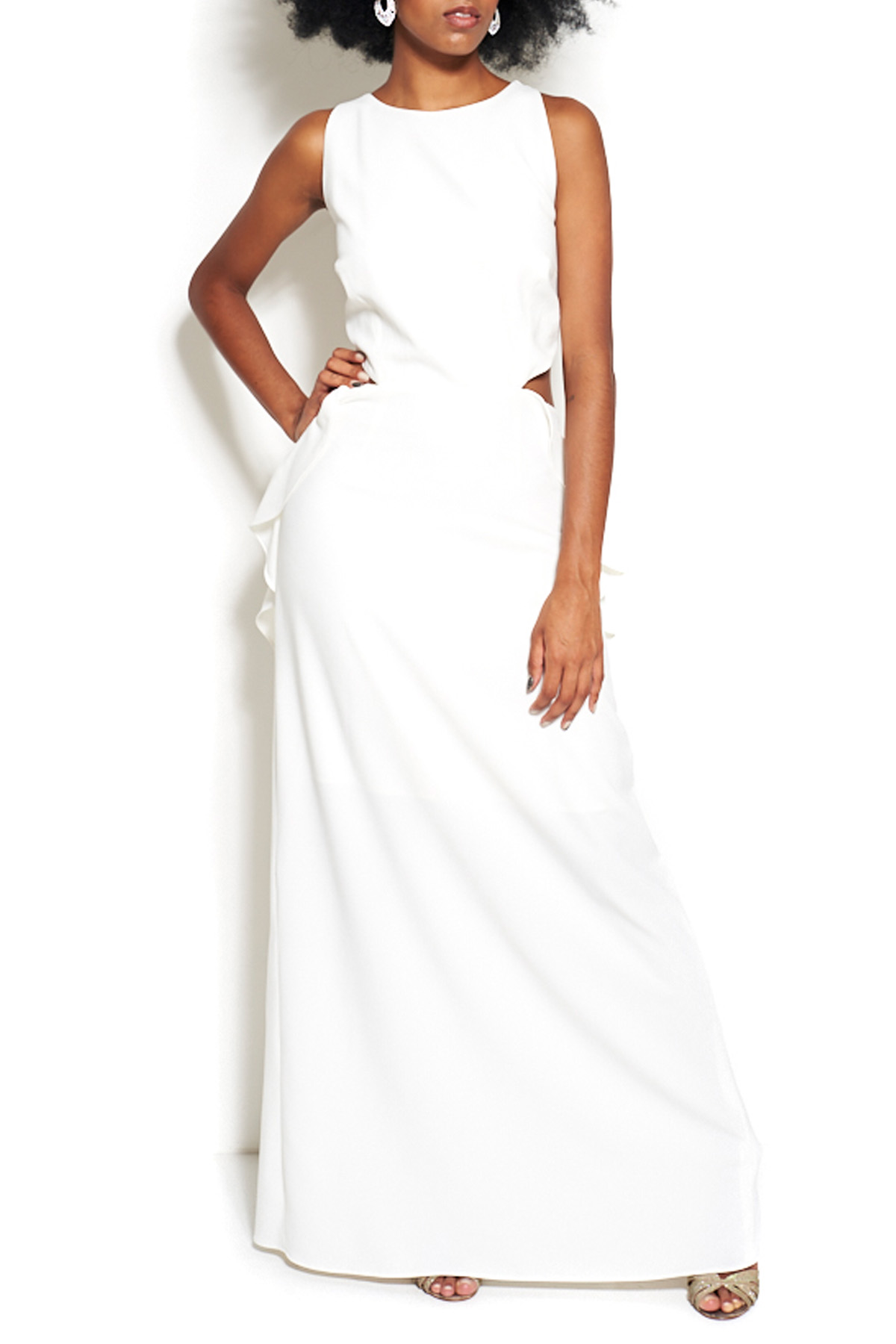 Vestido Longo Crepe Branco