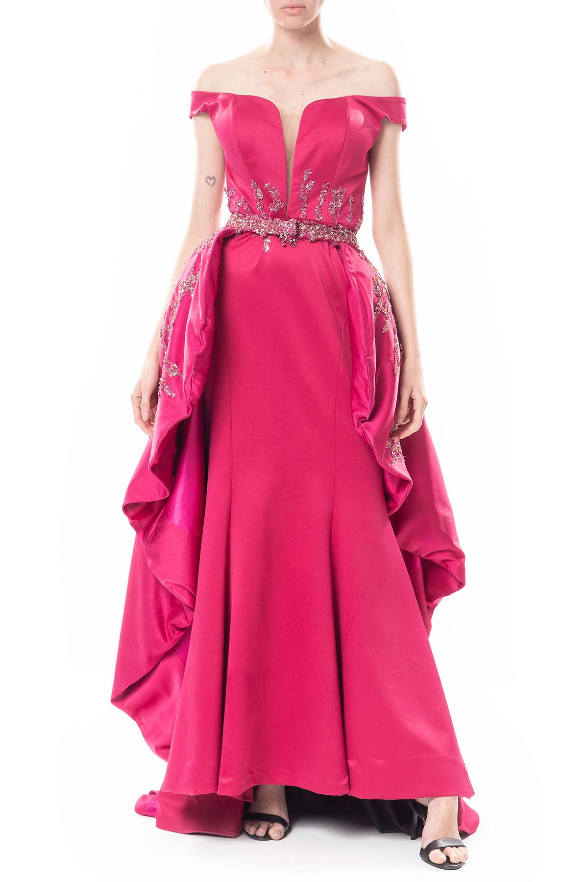 Vestido Longo Crepe Rosa