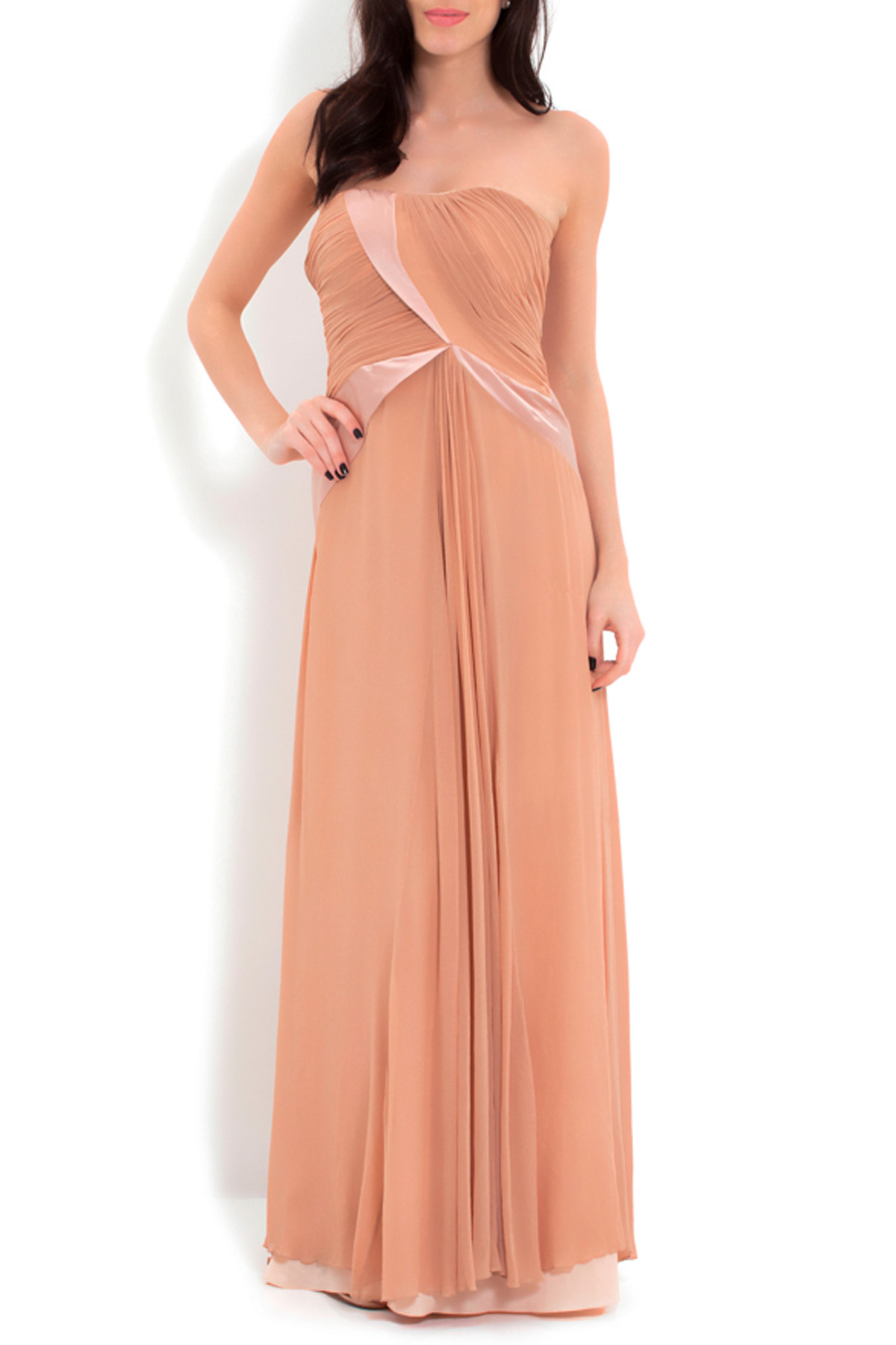 Vestido Longo Crepe Rosa