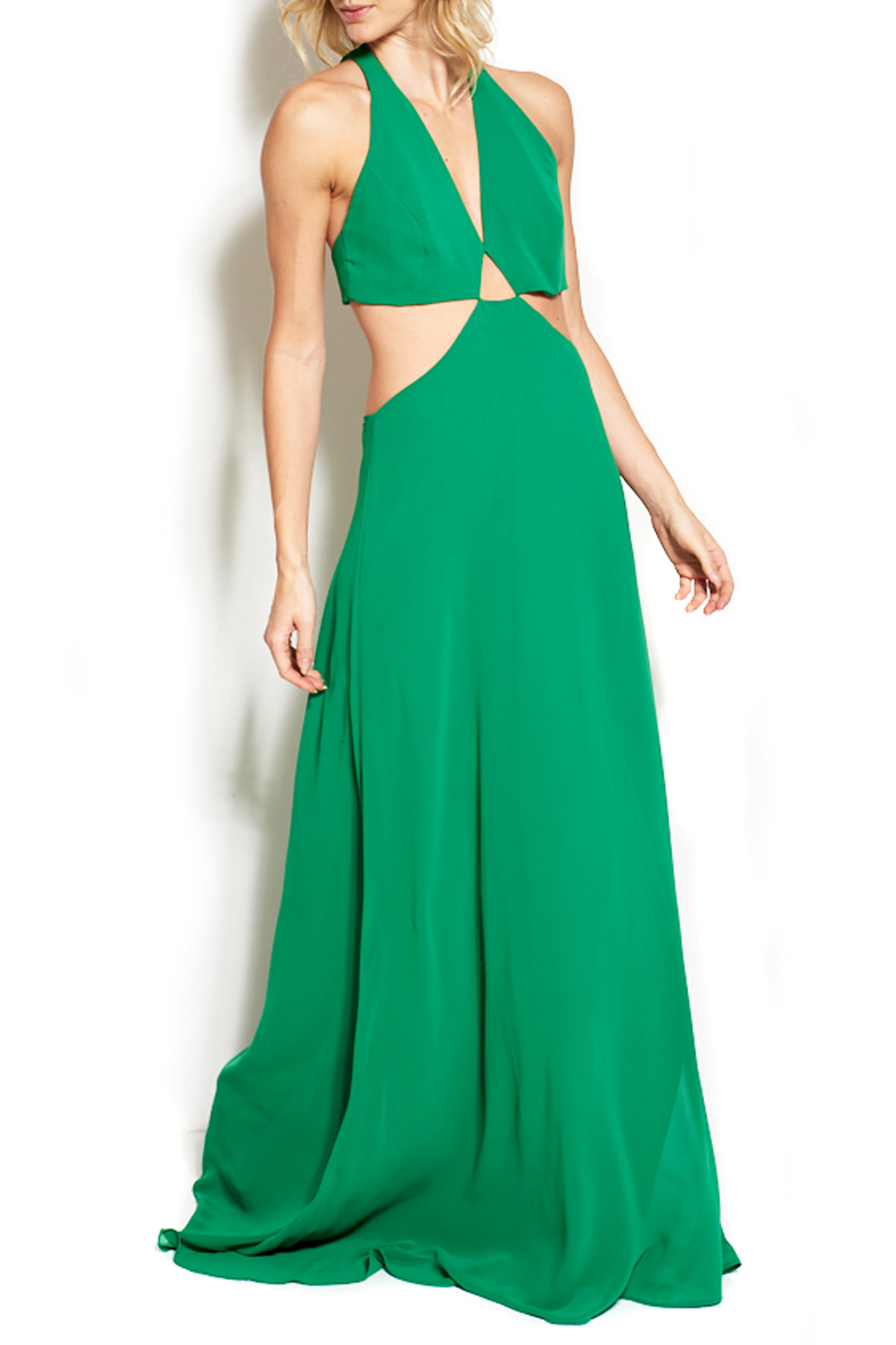 Vestido Longo Crepe Verde