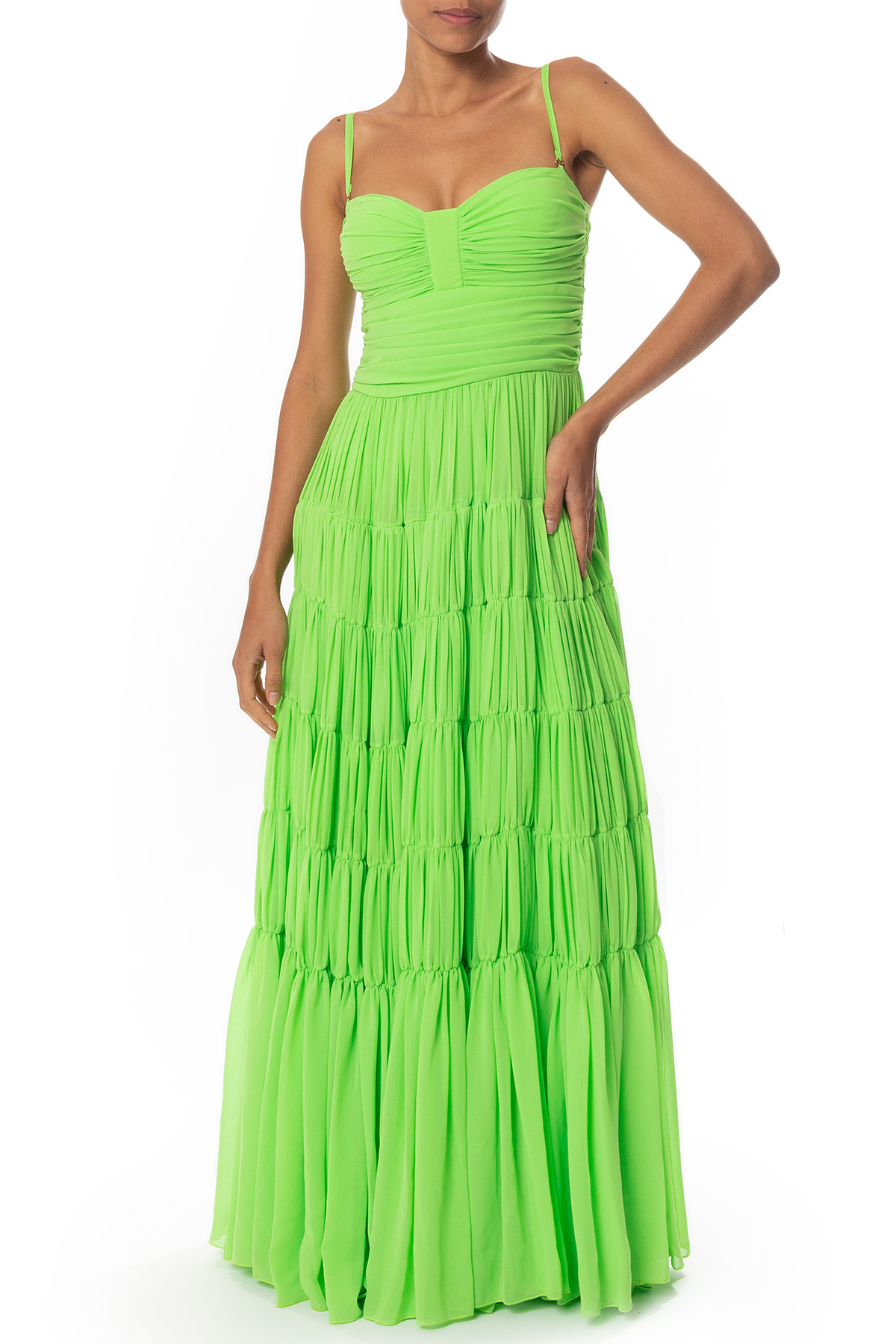 Vestido Longo Crepe Verde