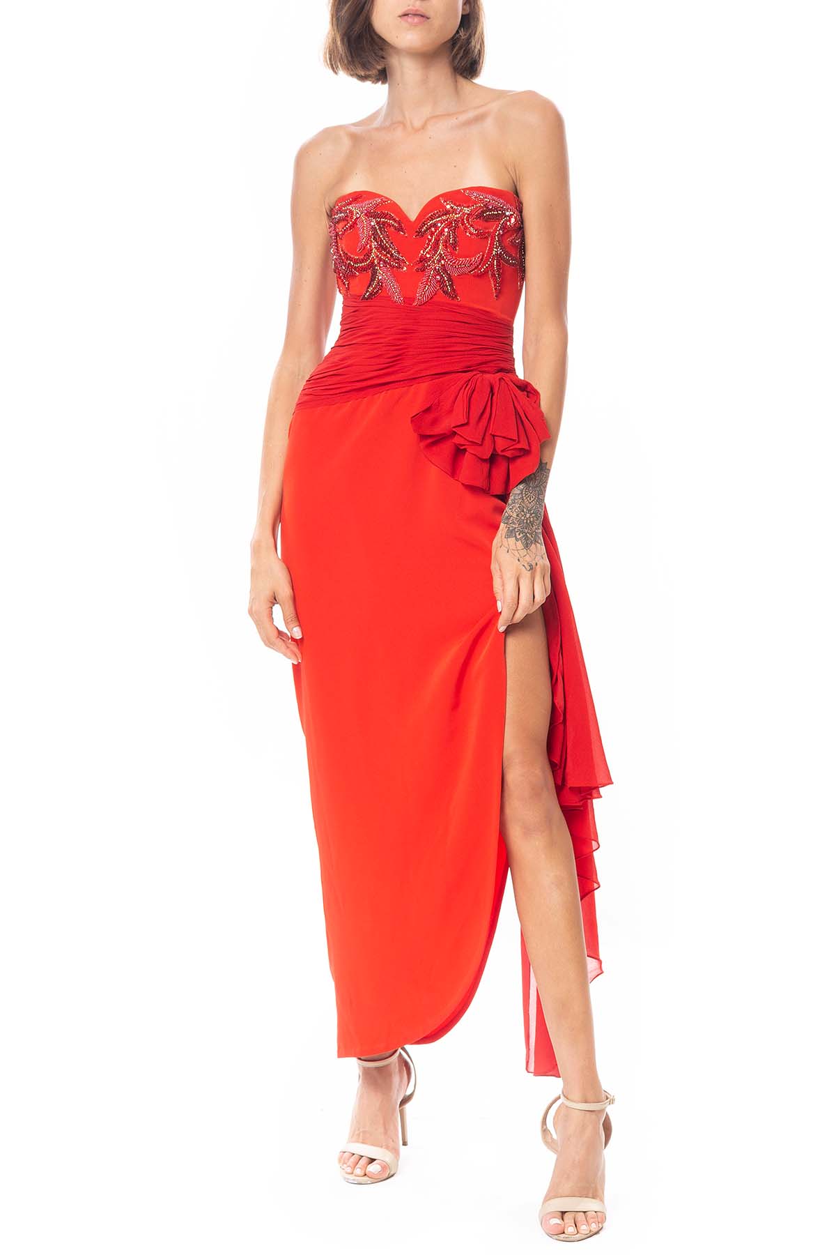 Vestido Longo Crepe Vermelho