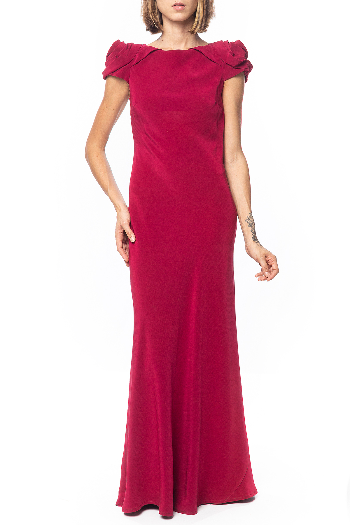 Vestido Longo Crepe Vermelho