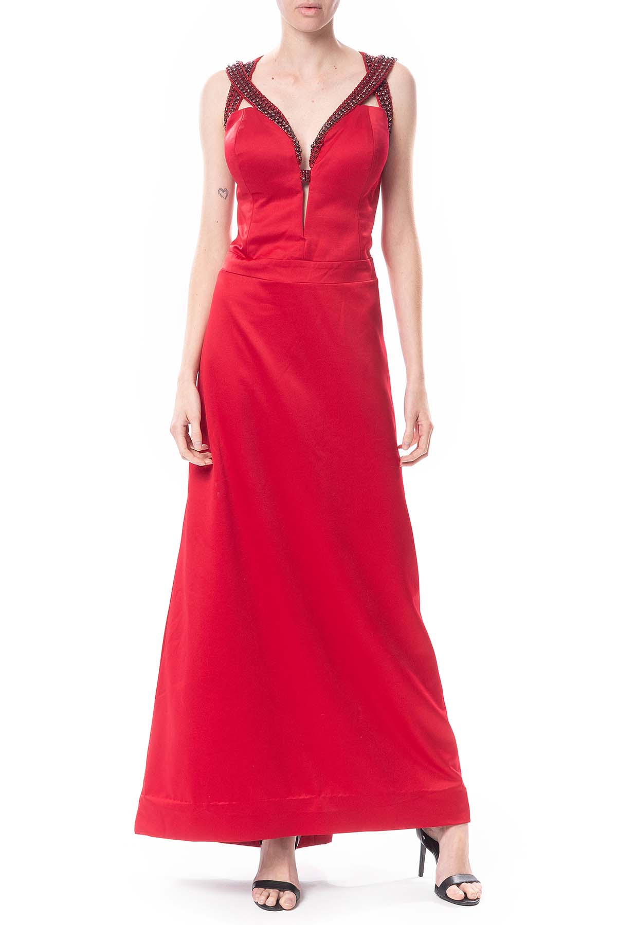 Vestido Longo Crepe Vermelho