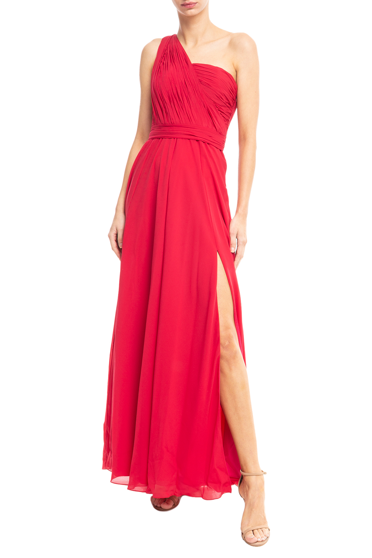 Vestido Longo Crepe Vermelho