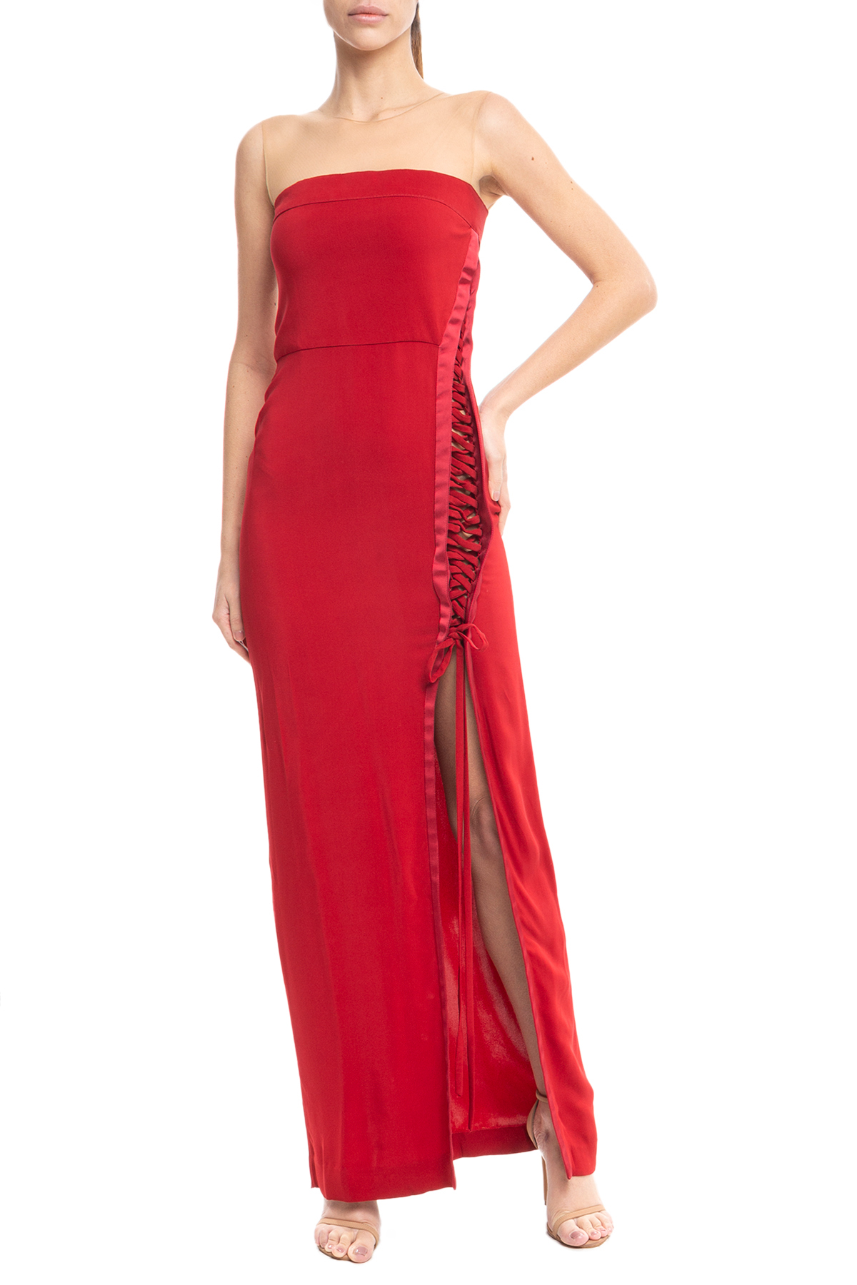 Vestido Longo Crepe Vermelho