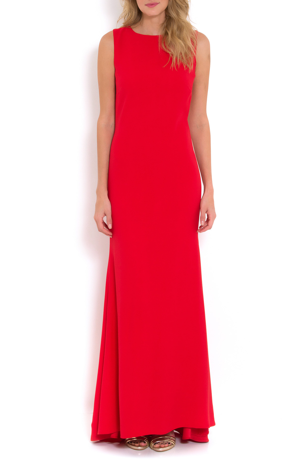 Vestido Longo Crepe Vermelho