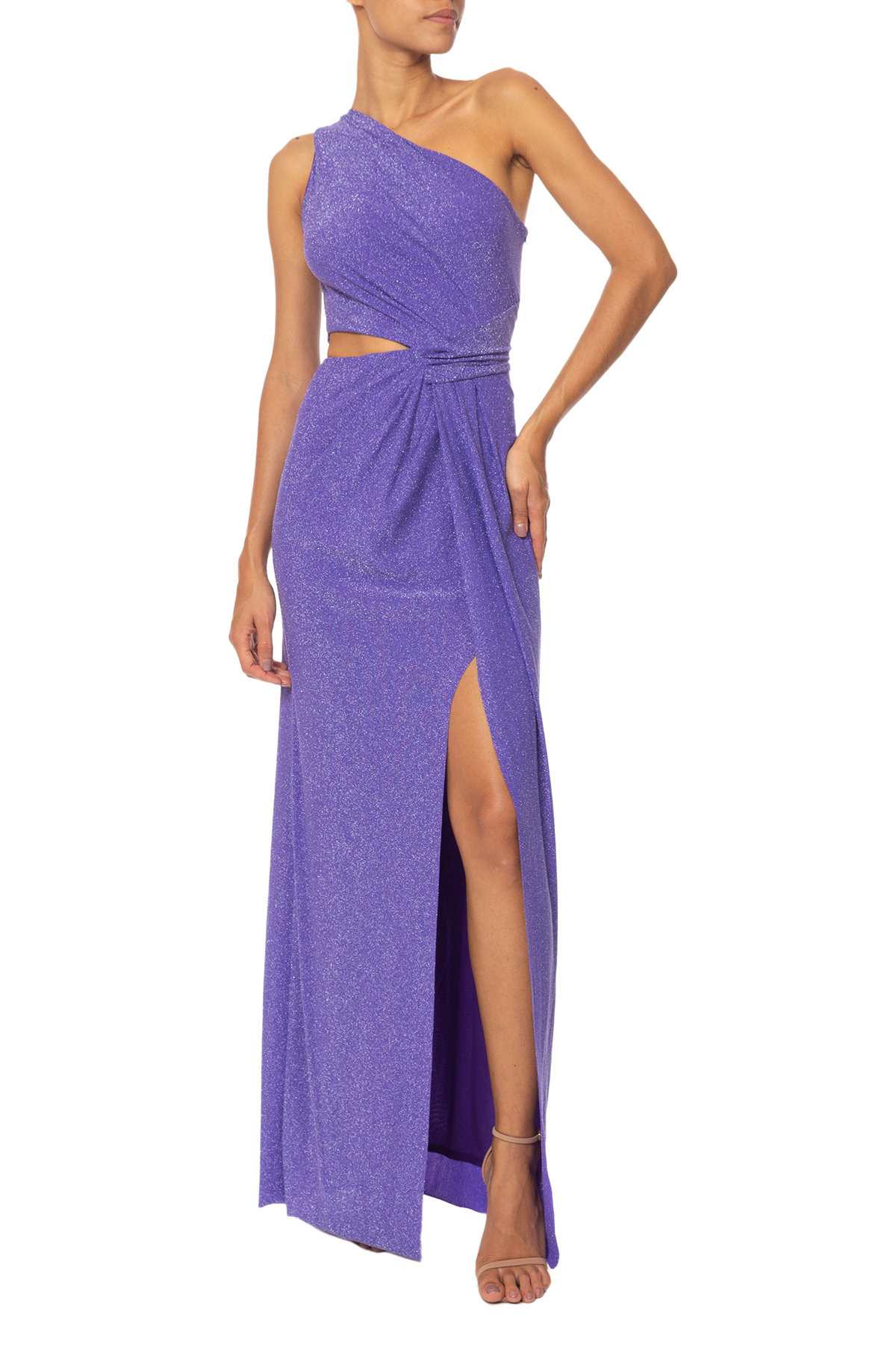 Vestido Longo Lurex Roxo