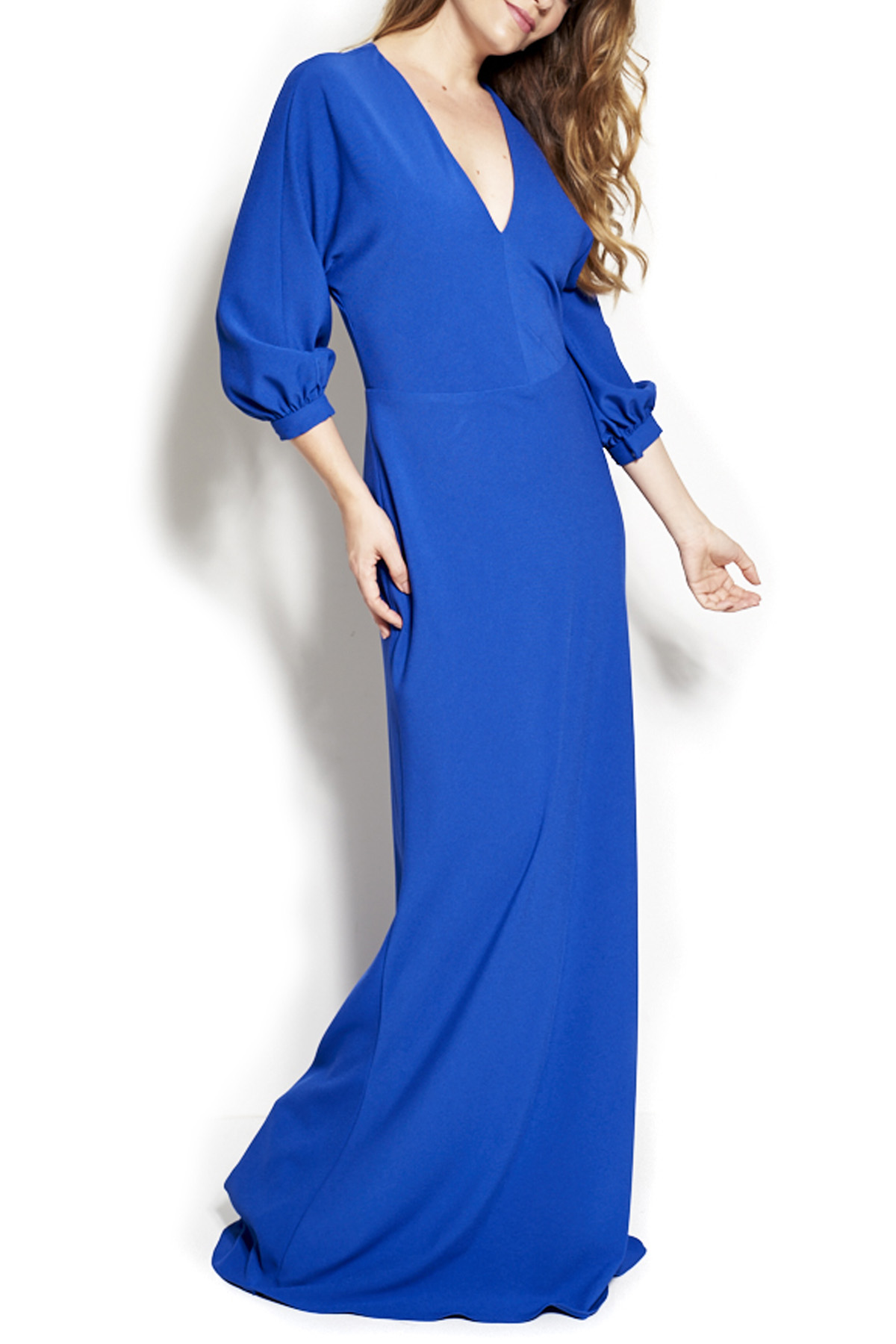 Vestido Longo Malha Azul