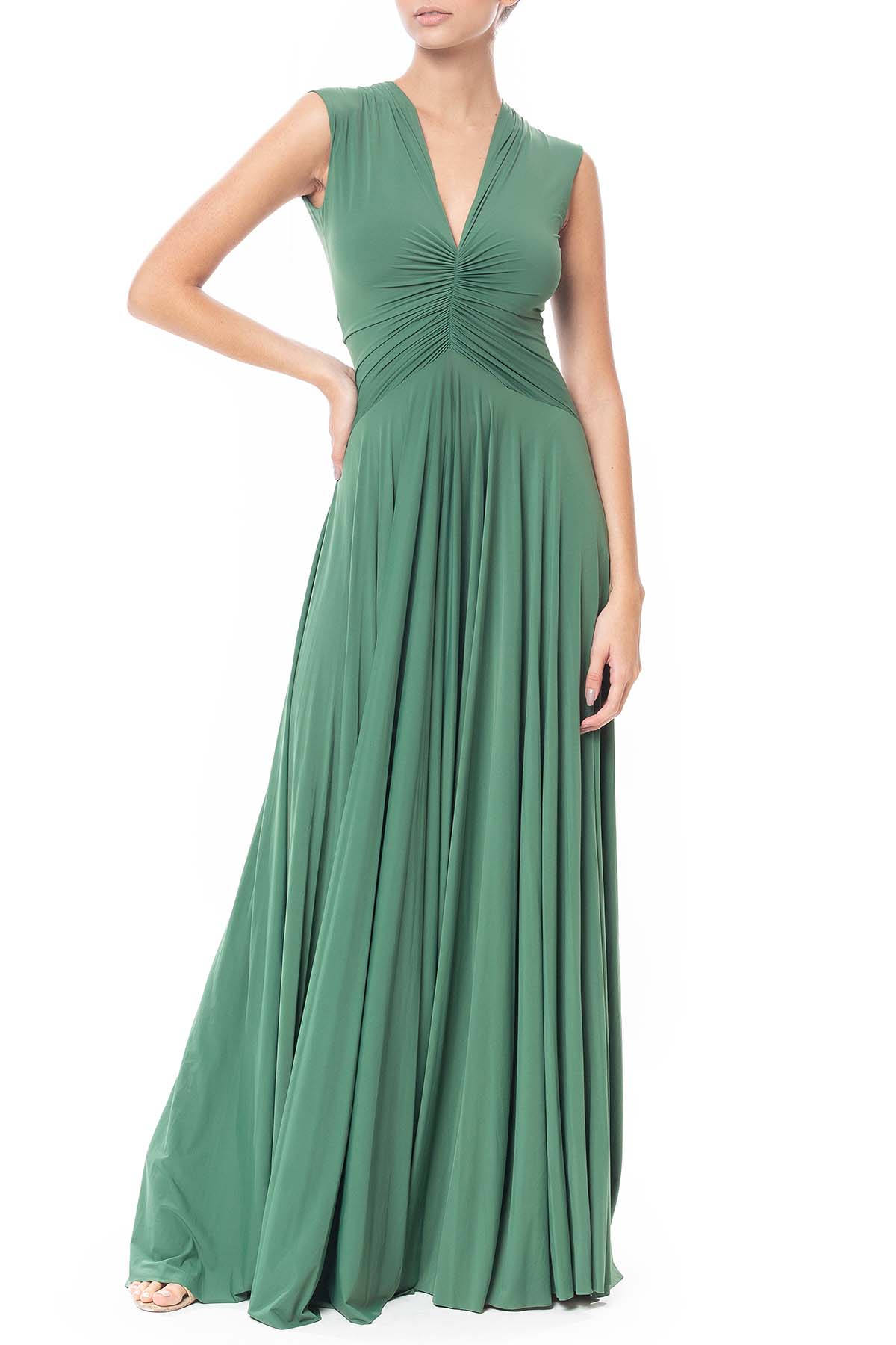 Vestido Longo Malha Verde