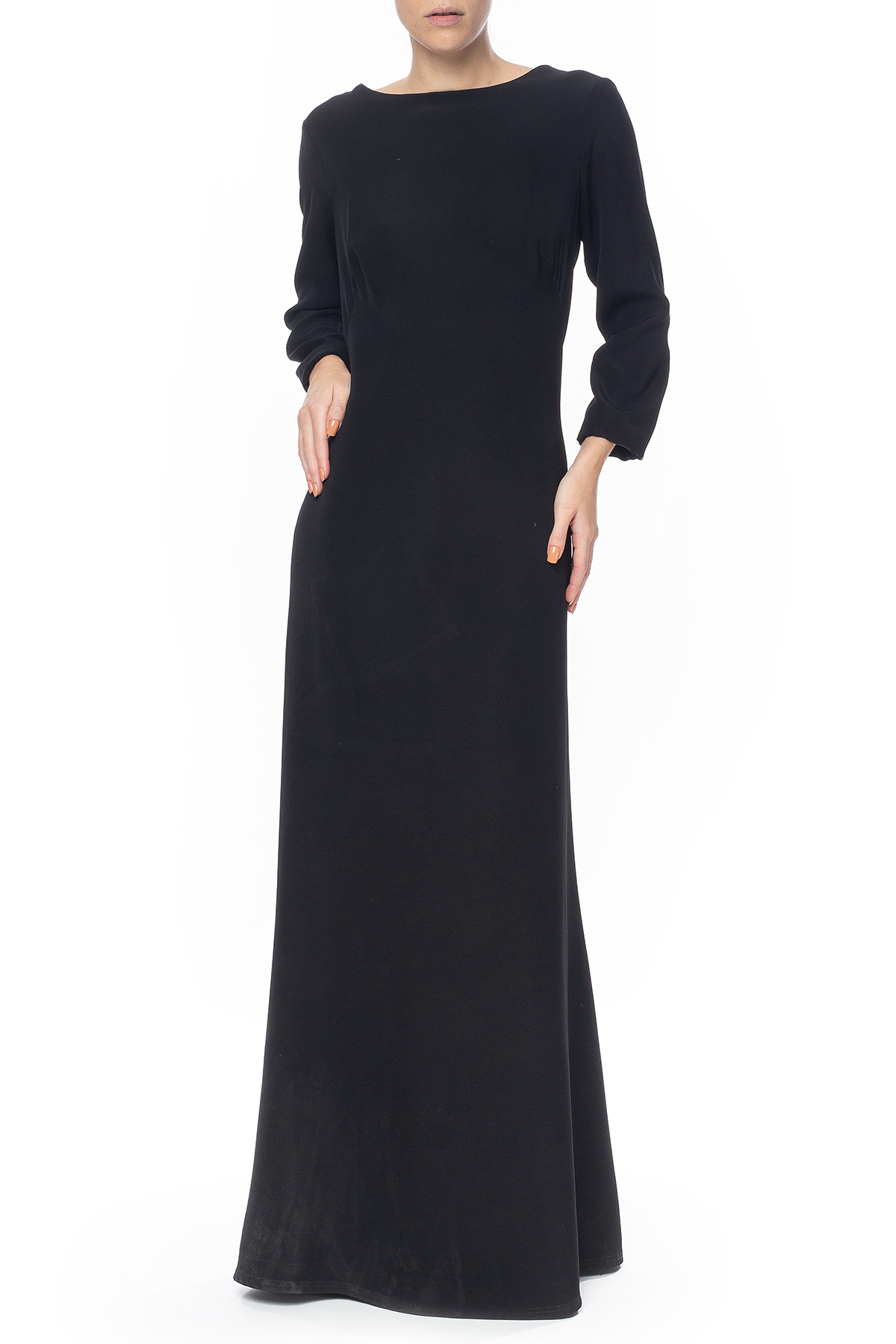 Vestido Longo Manga Longa Preto