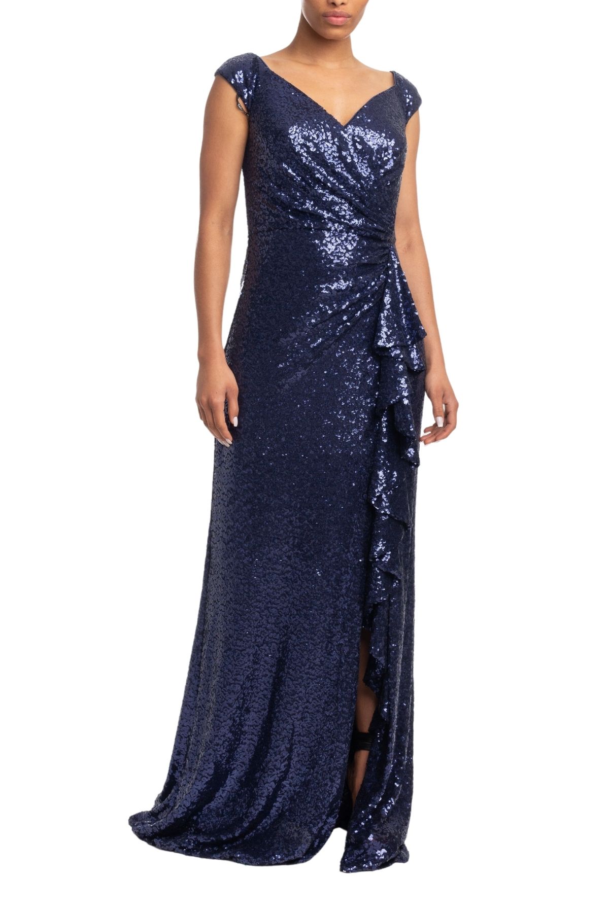 Vestido Longo Ombro A Ombro Azul Marinho HM