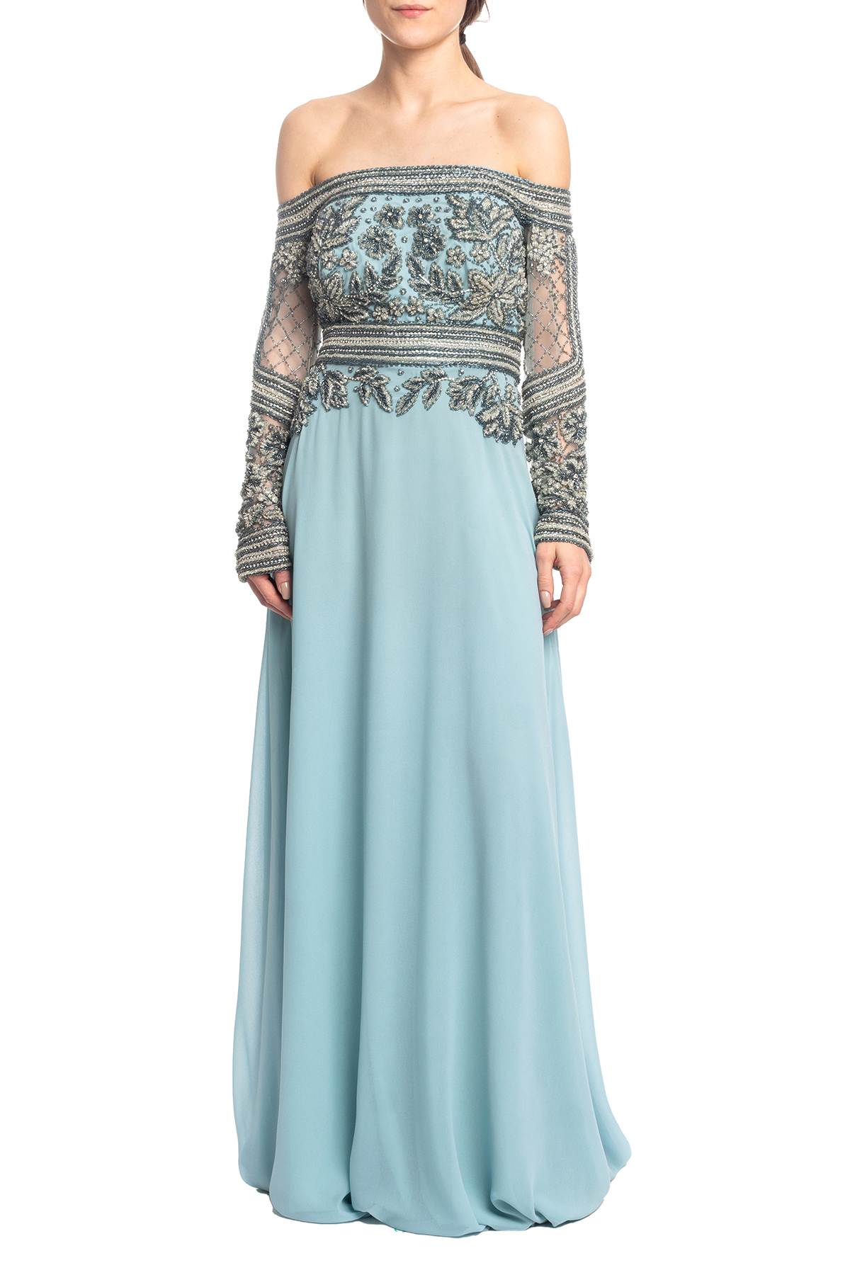 Vestido Longo Ombro A Ombro Verde HM