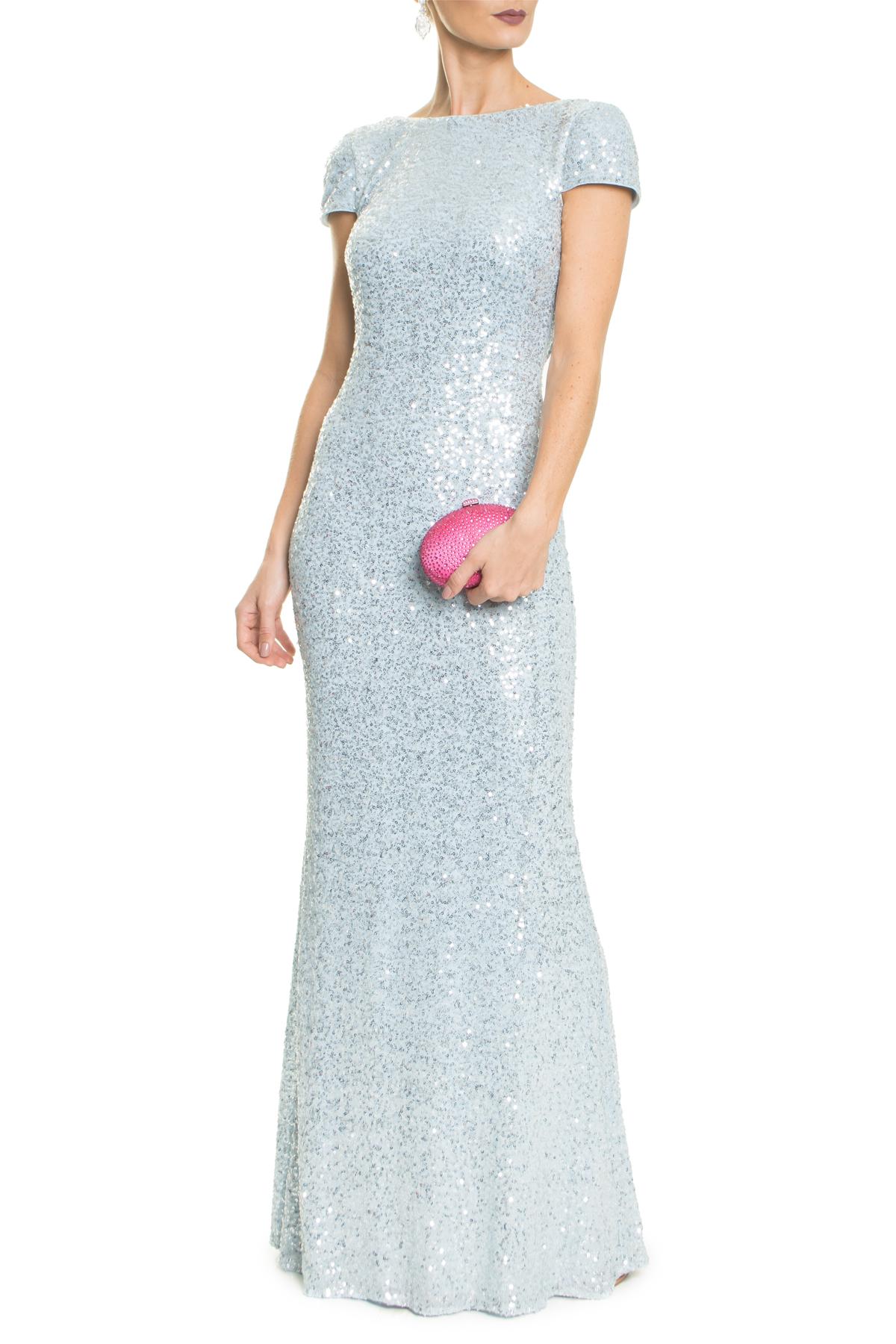 Vestido Longo Paetê Azul