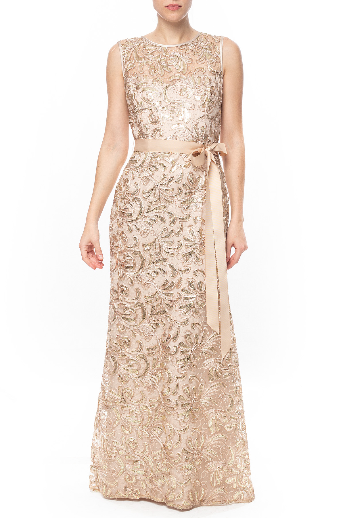 Vestido Longo Paetê Dourado