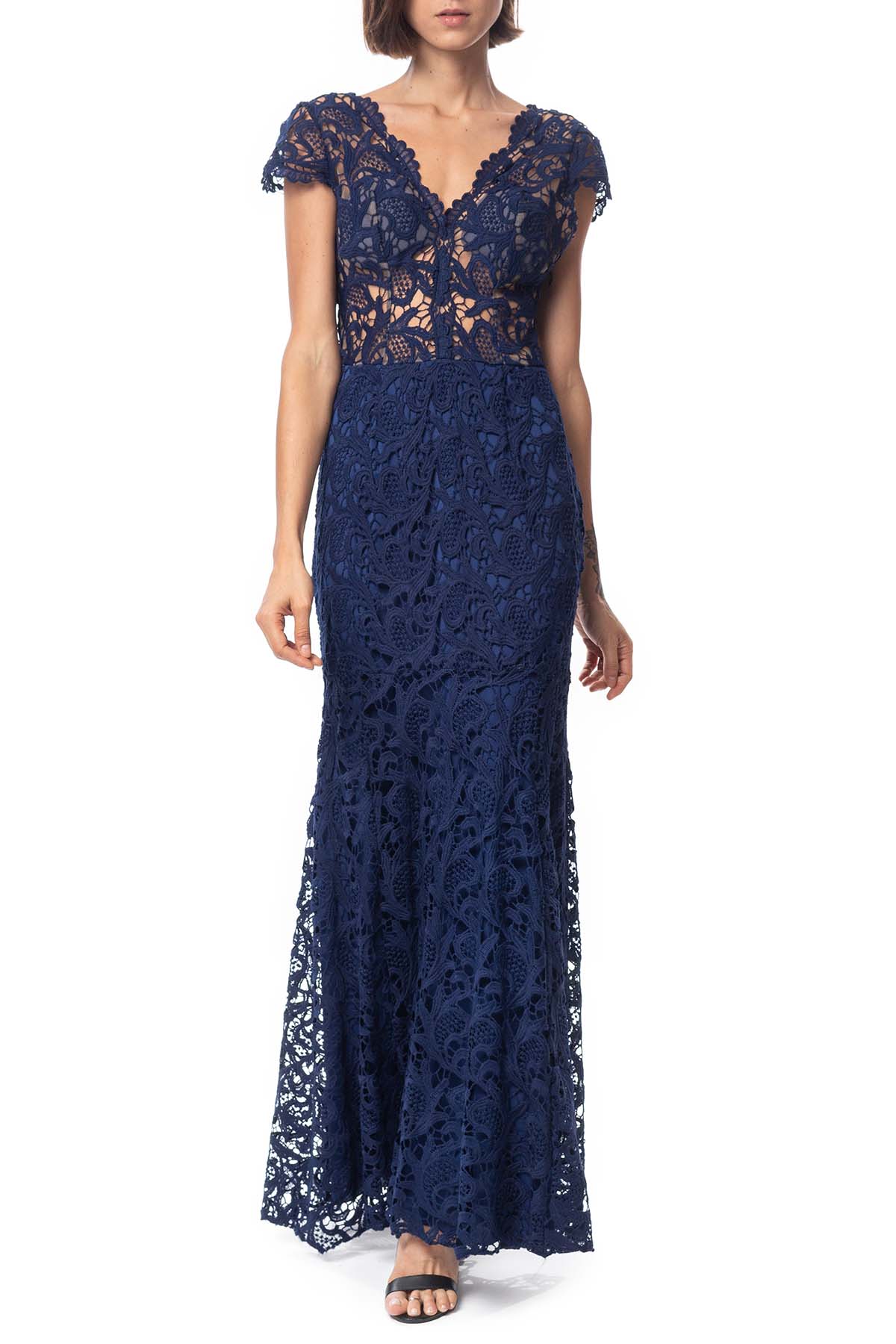 Vestido Longo Renda Azul