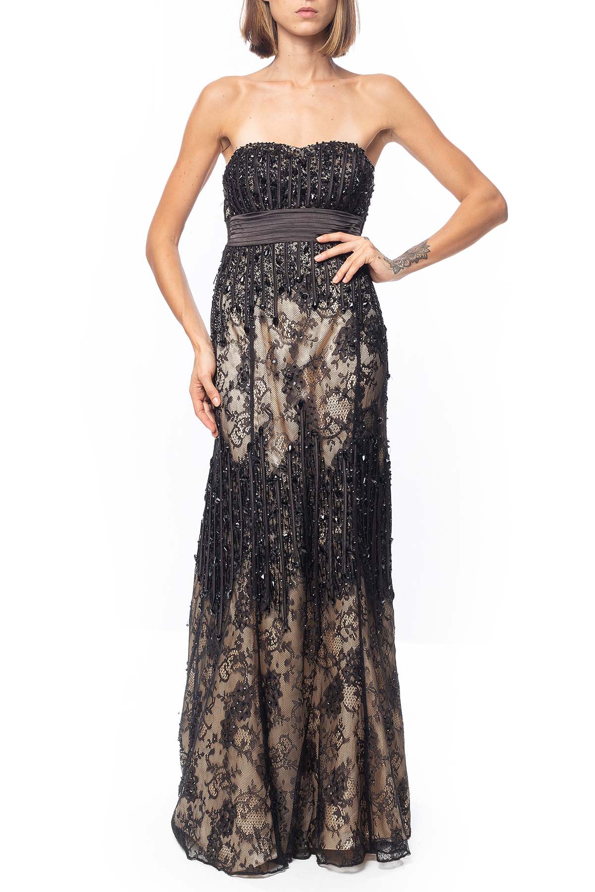 Vestido Longo Renda Preto