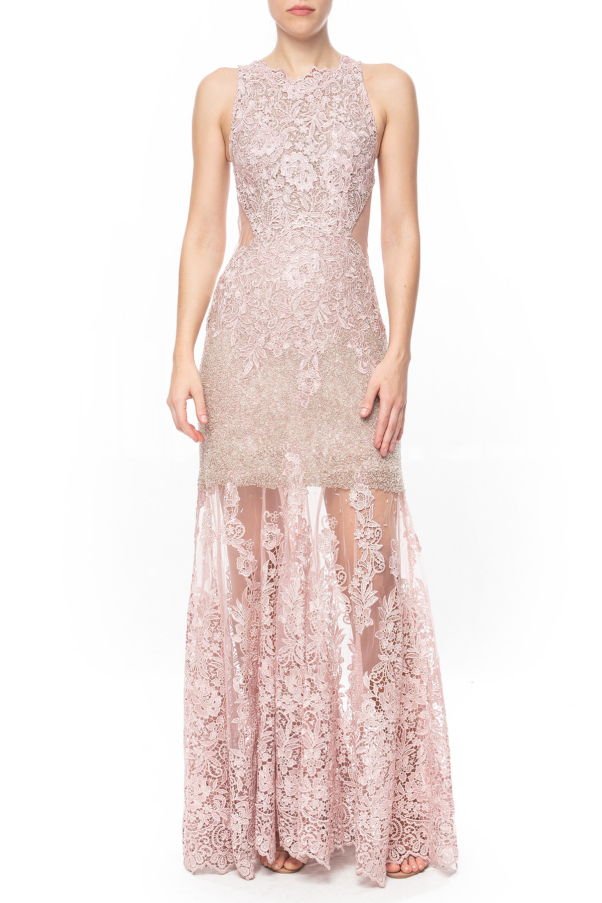Vestido Longo Renda Rosa