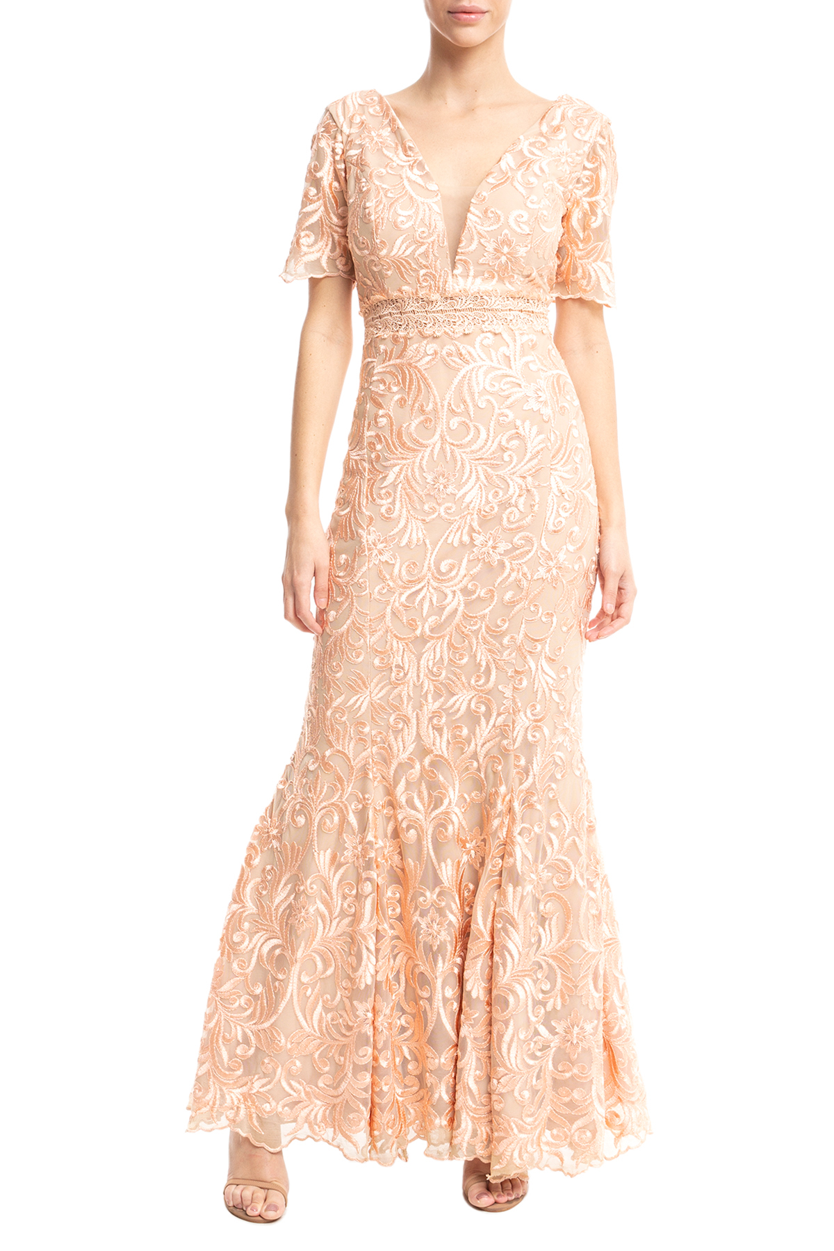 Vestido Longo Renda Rosa