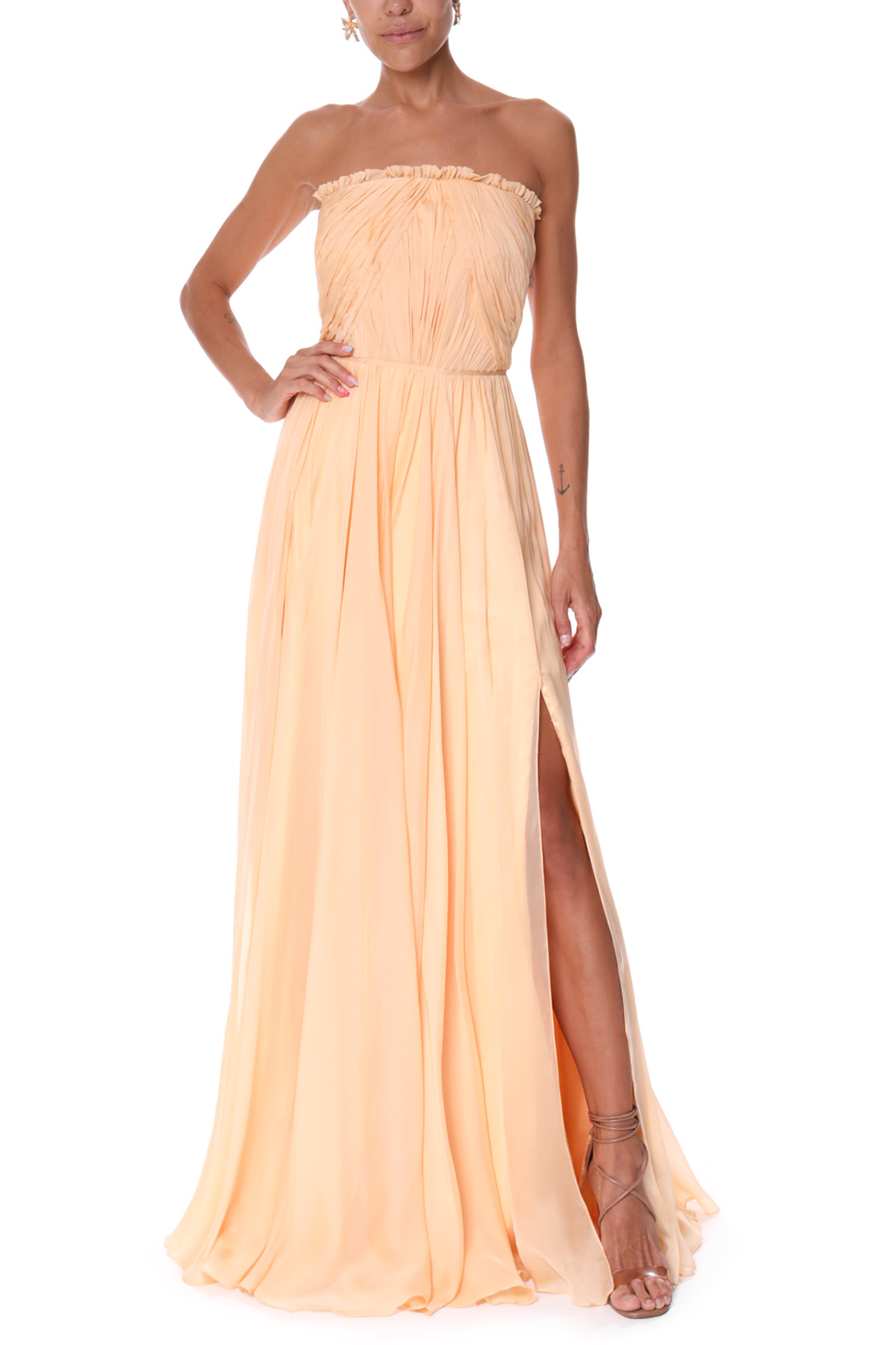 Vestido Longo Seda Laranja