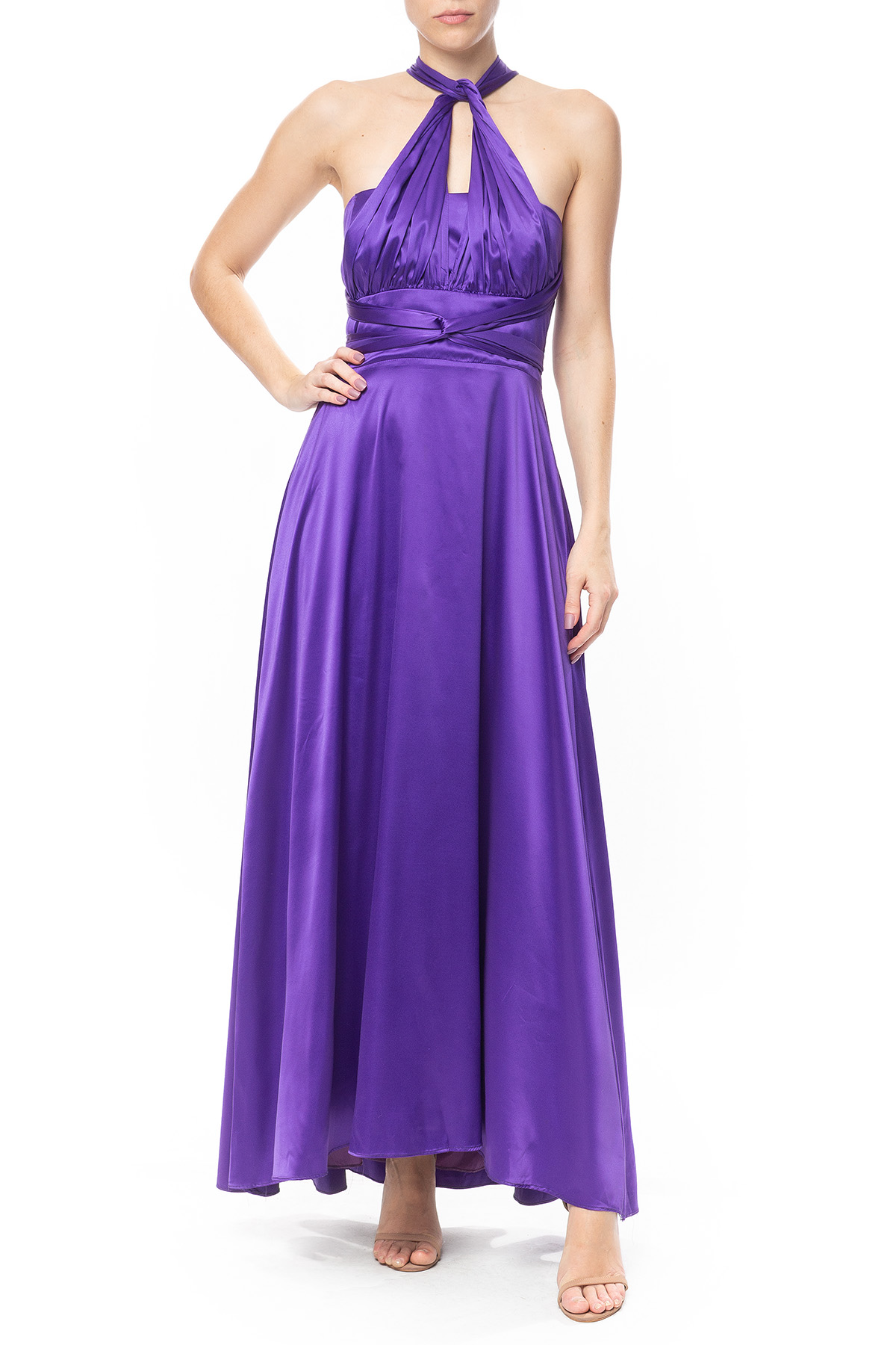 Vestido Longo Seda Roxo