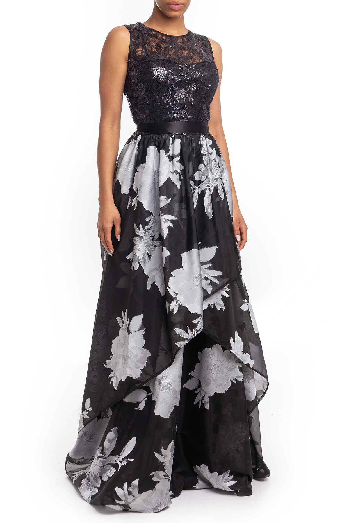 Vestido Longo Sem Manga Estampado HM