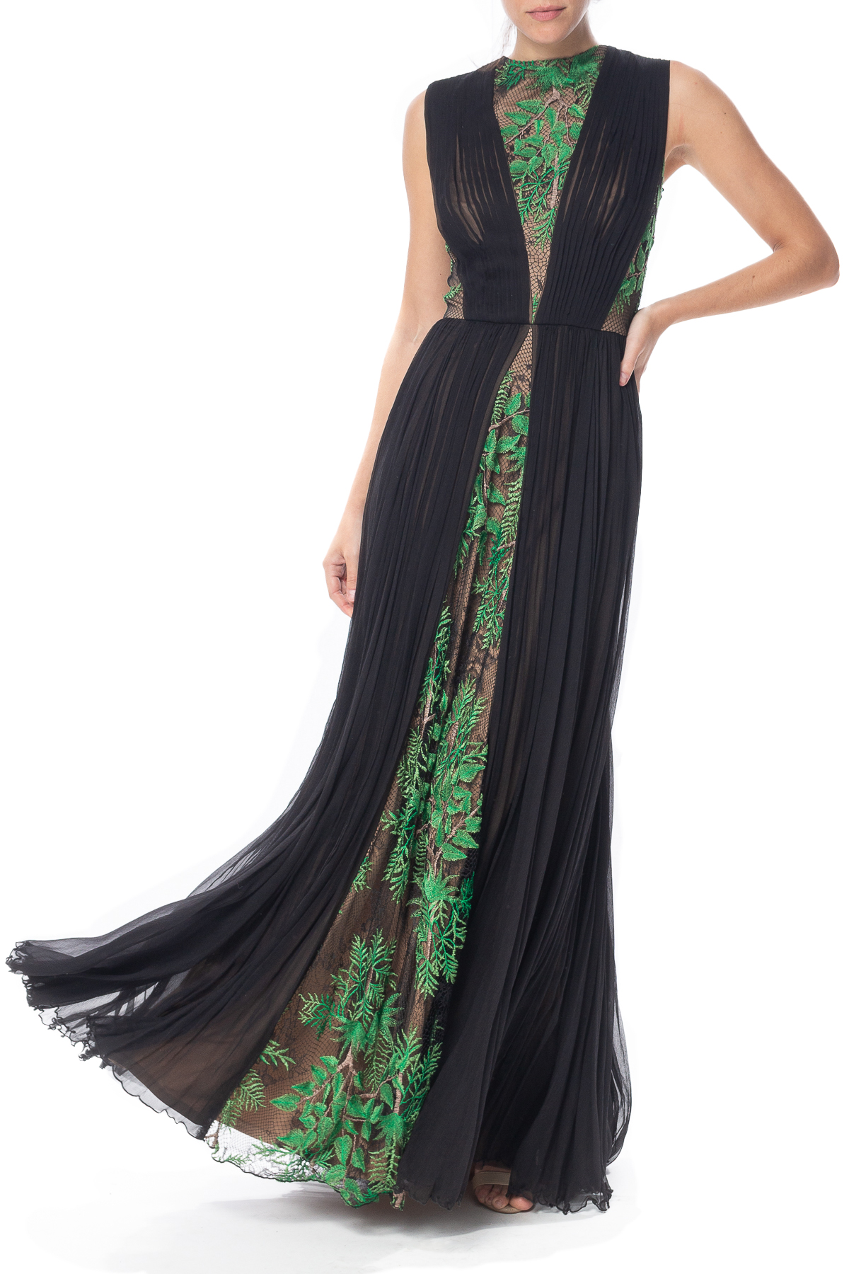 Vestido Longo Sem Manga Preto HM