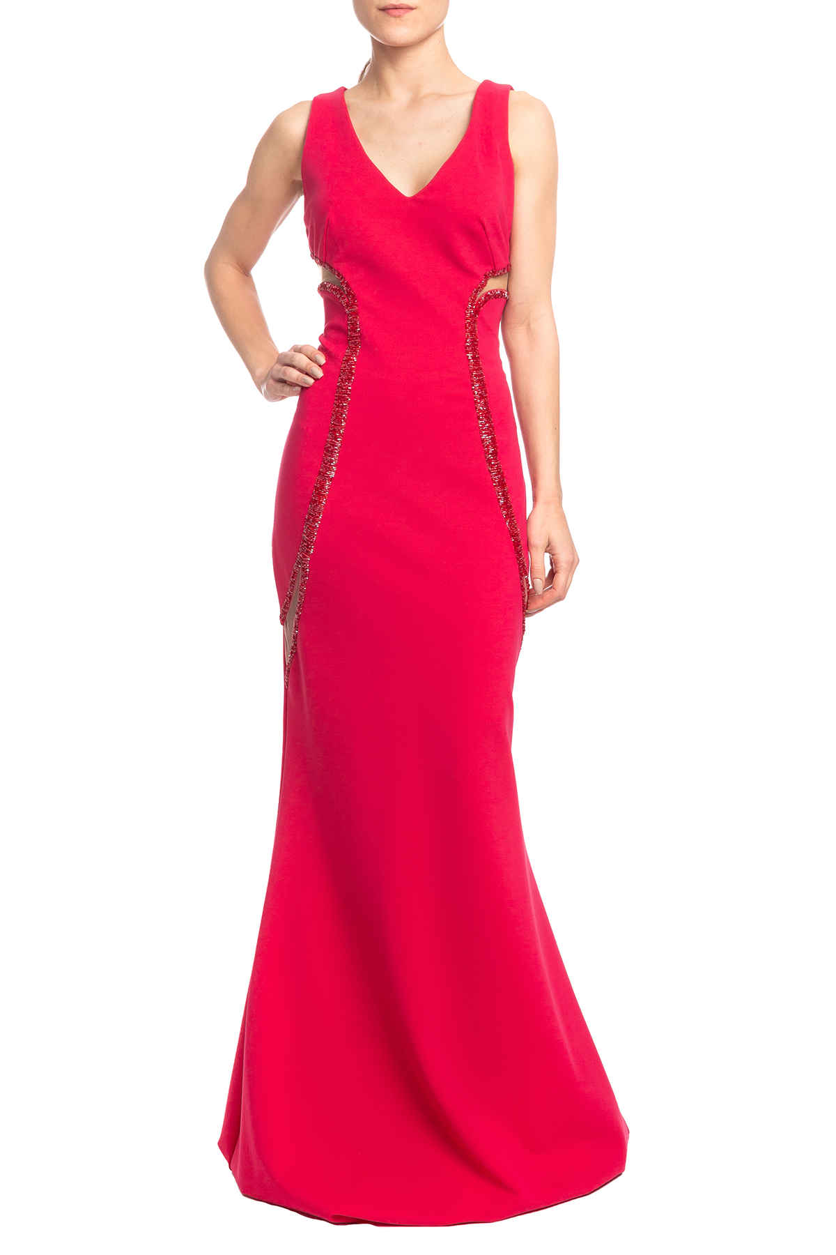 Vestido Longo Sem Manga Vermelho HM