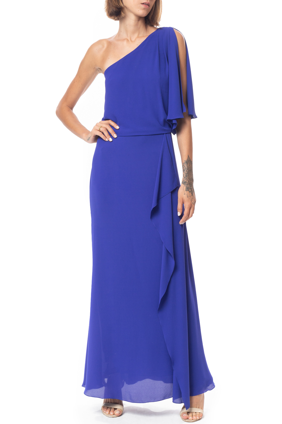 Vestido Longo Chiffon Azul