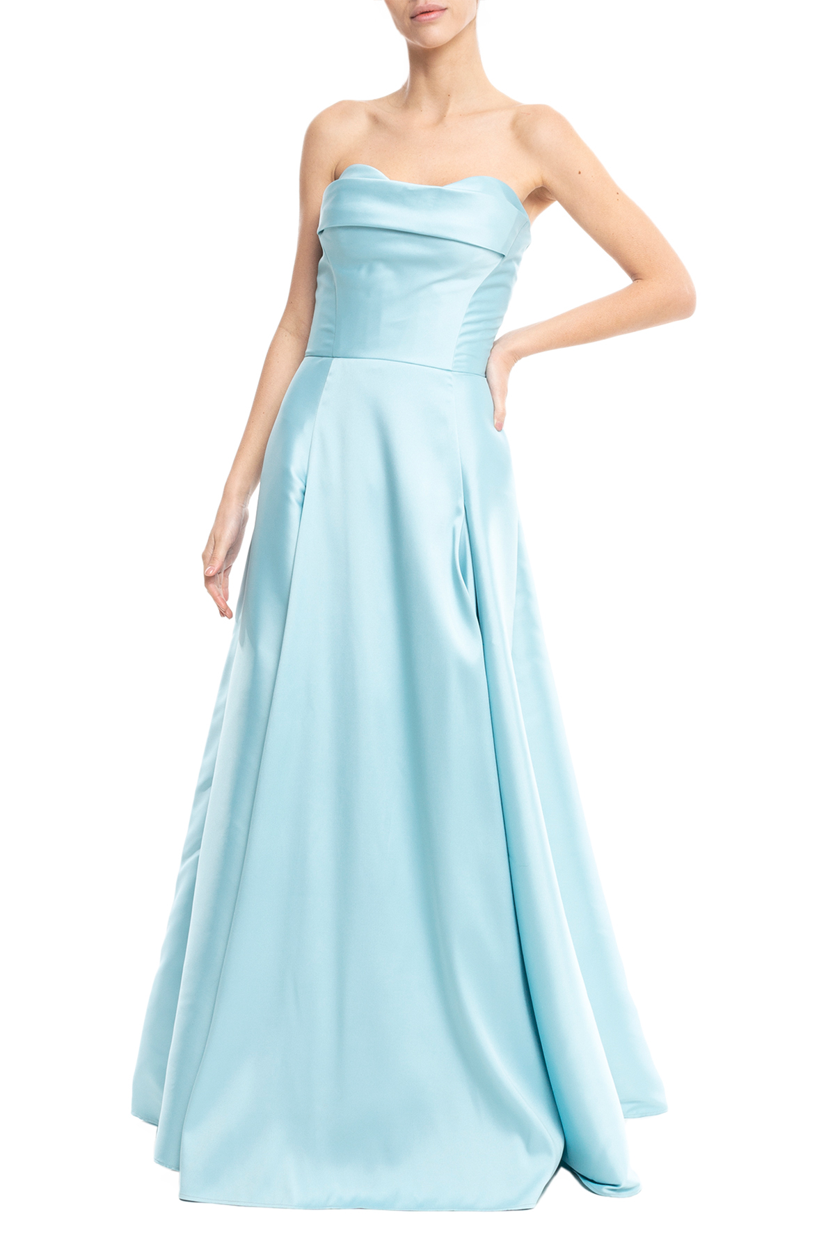Vestido Longo Tafetá Azul