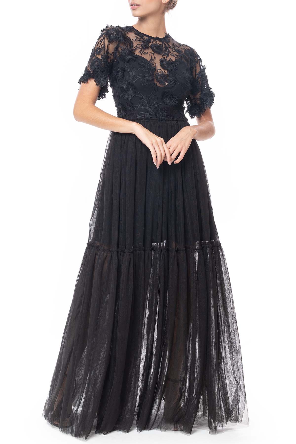 Vestido Longo Tafetá Preto