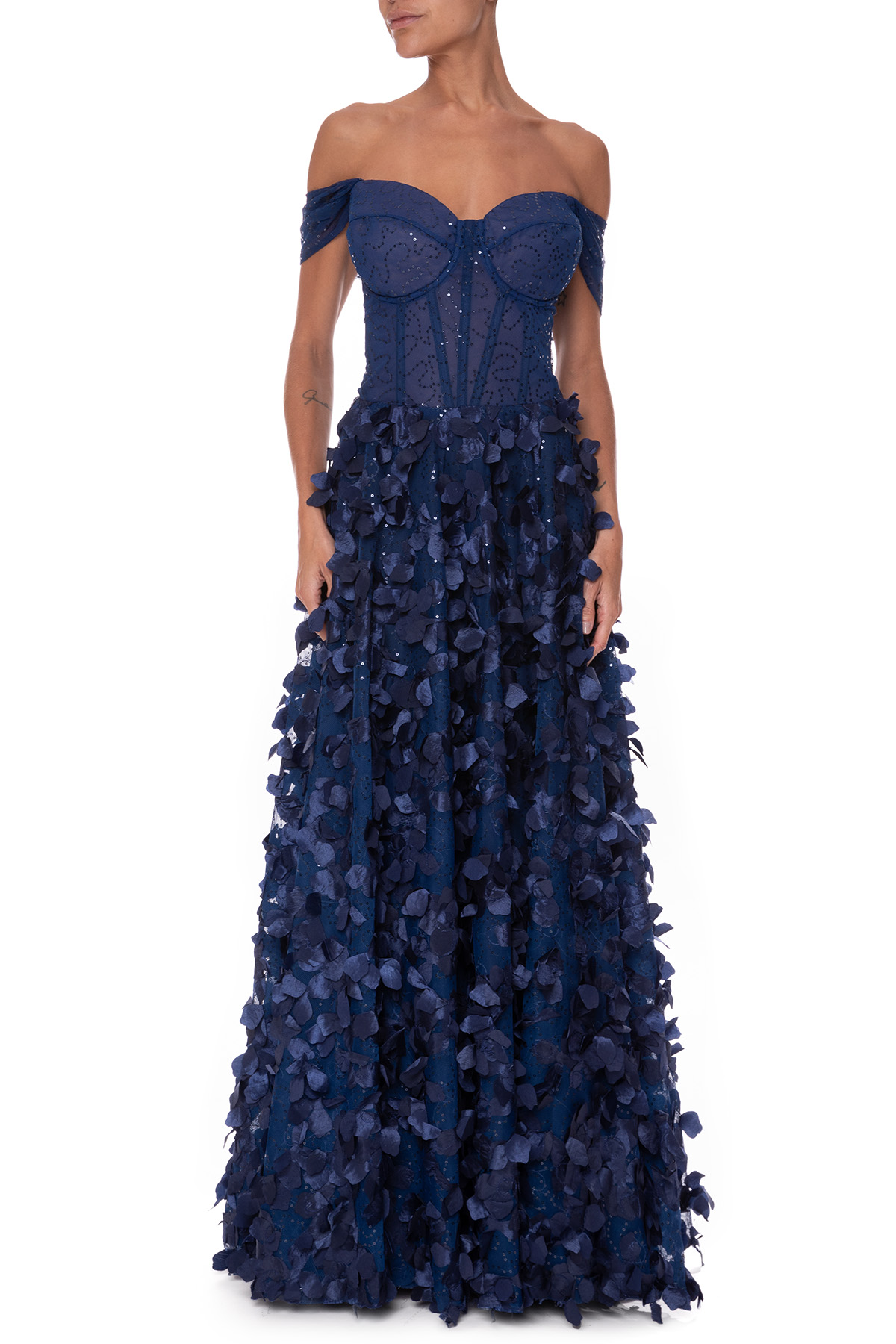 Vestido Longo Tule Azul