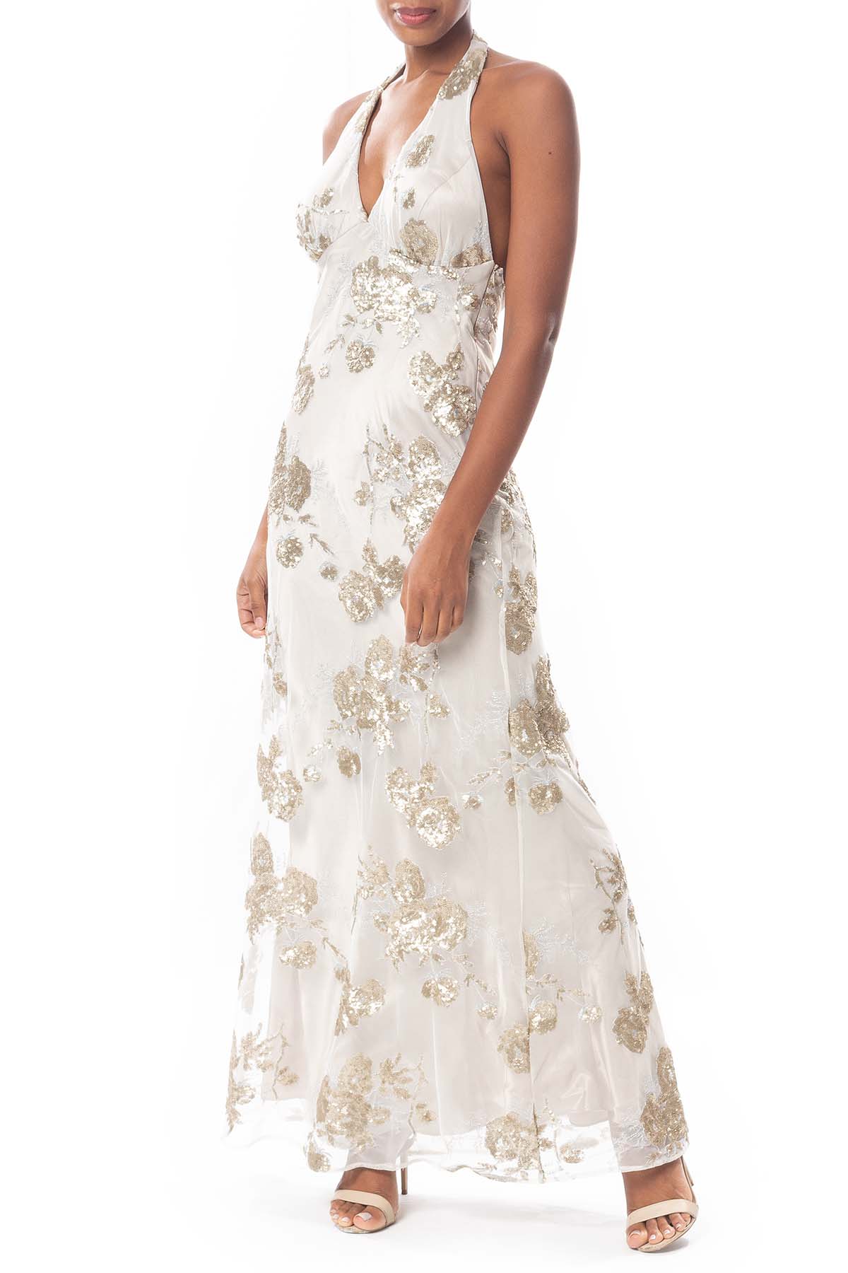 Vestido Longo Tule Nude