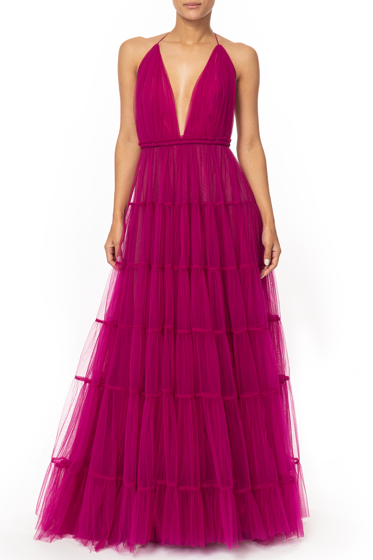 Vestido Longo Tule Roxo