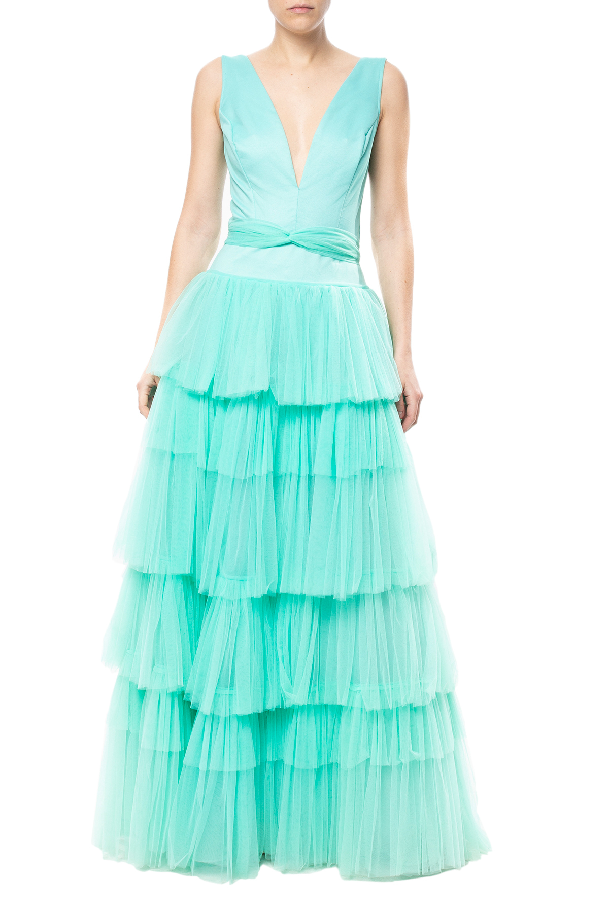 Vestido Longo Tule Verde