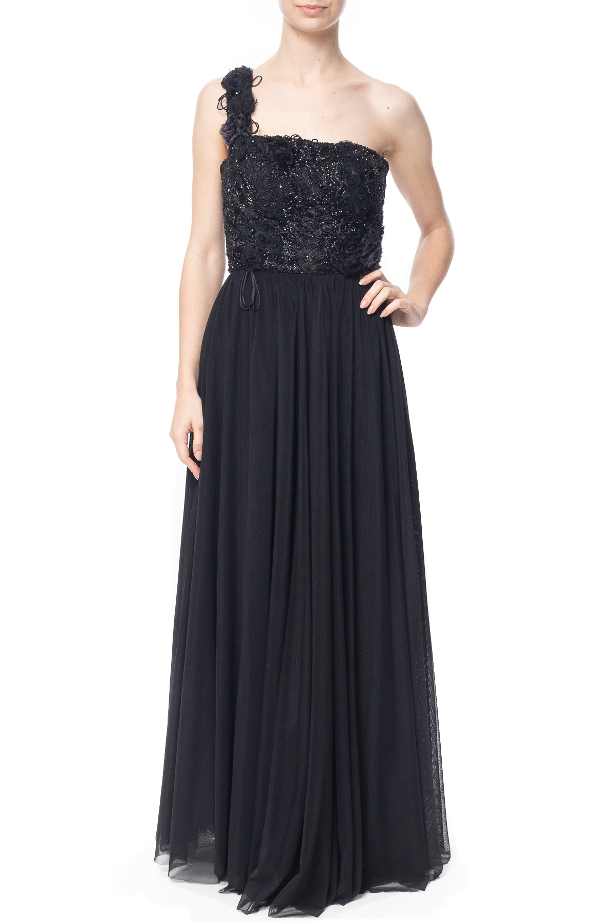 Vestido Longo Um Ombro Preto HM