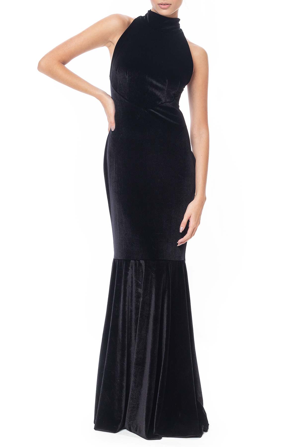 Vestido Longo Veludo Preto