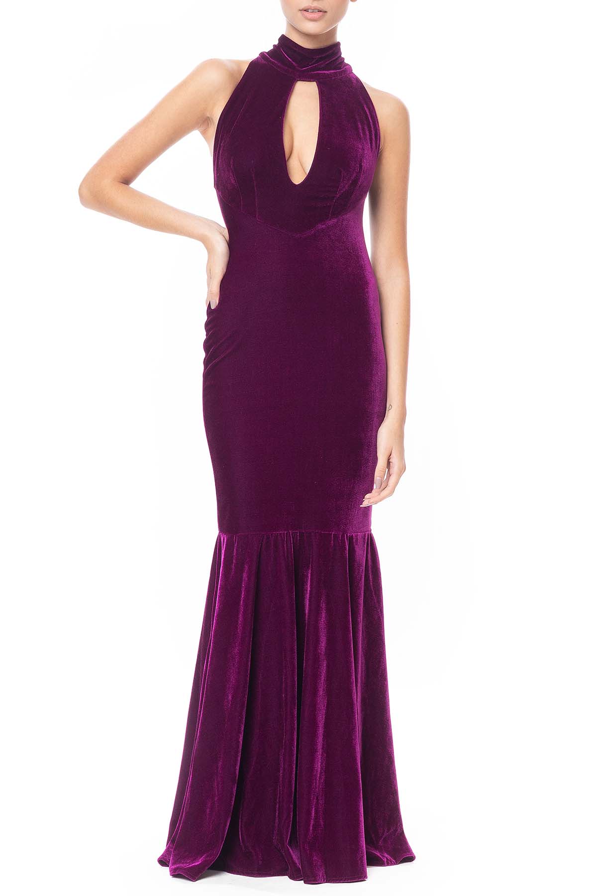 Vestido Longo Veludo Roxo
