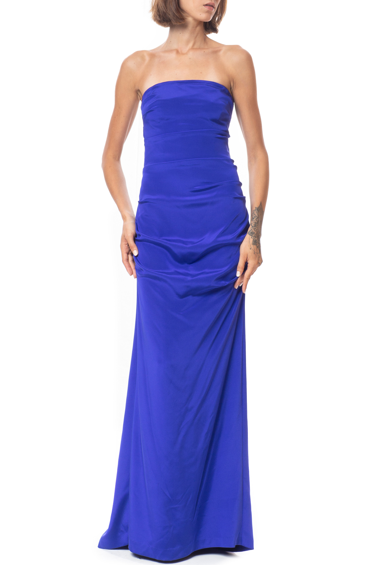 Vestido Longo Viscose Azul