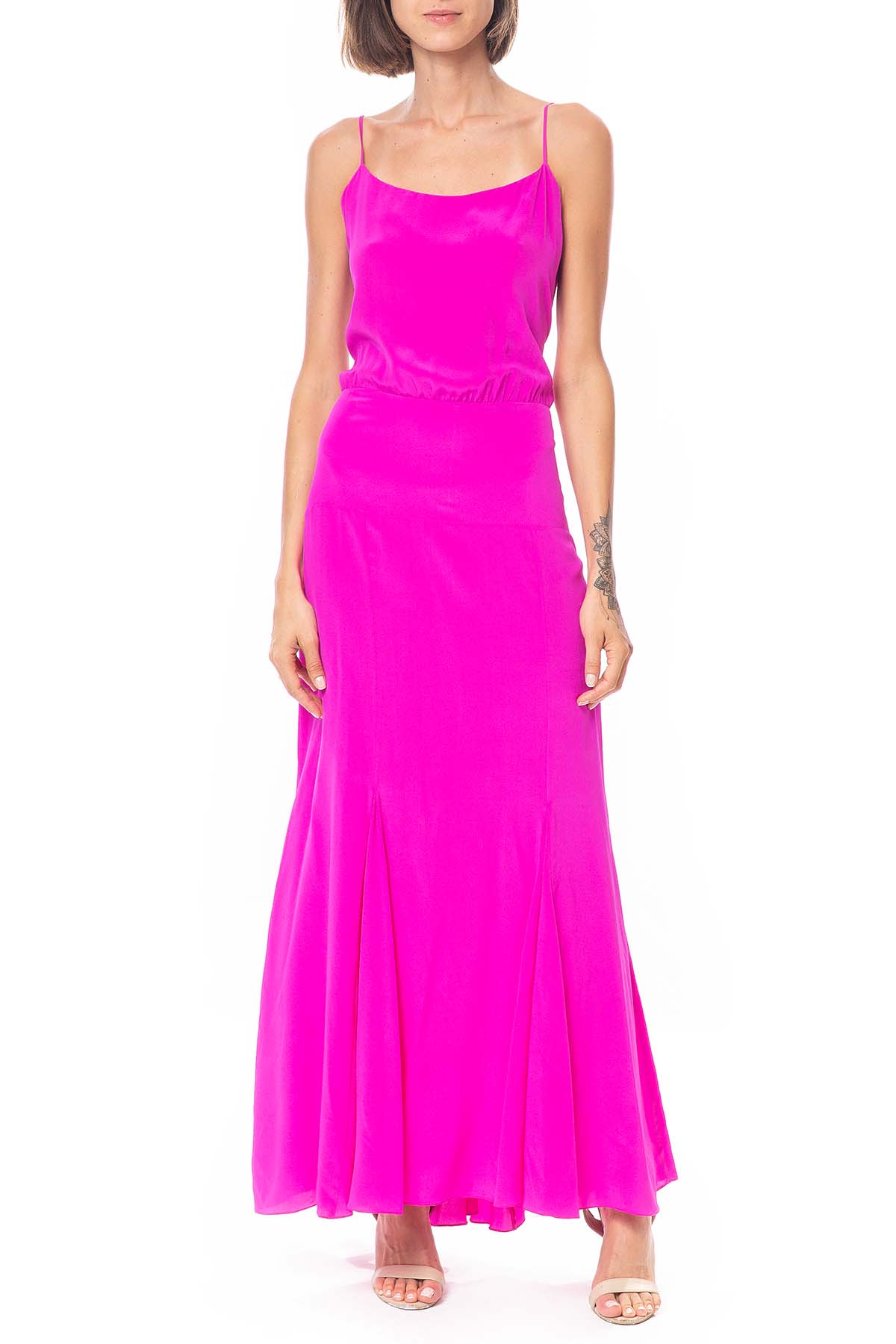 Vestido Longo Viscose Rosa