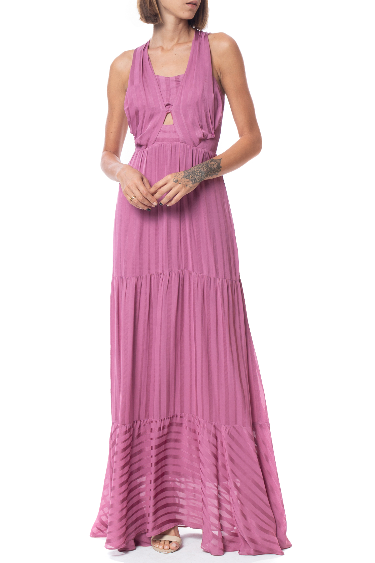 Vestido Longo Viscose Rosê